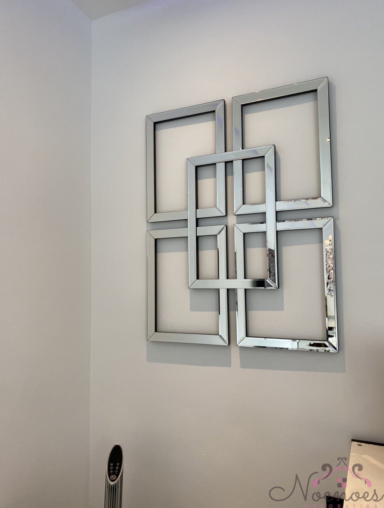 Wanddecoratie spiegel zilver geometrisch 60x80 cm