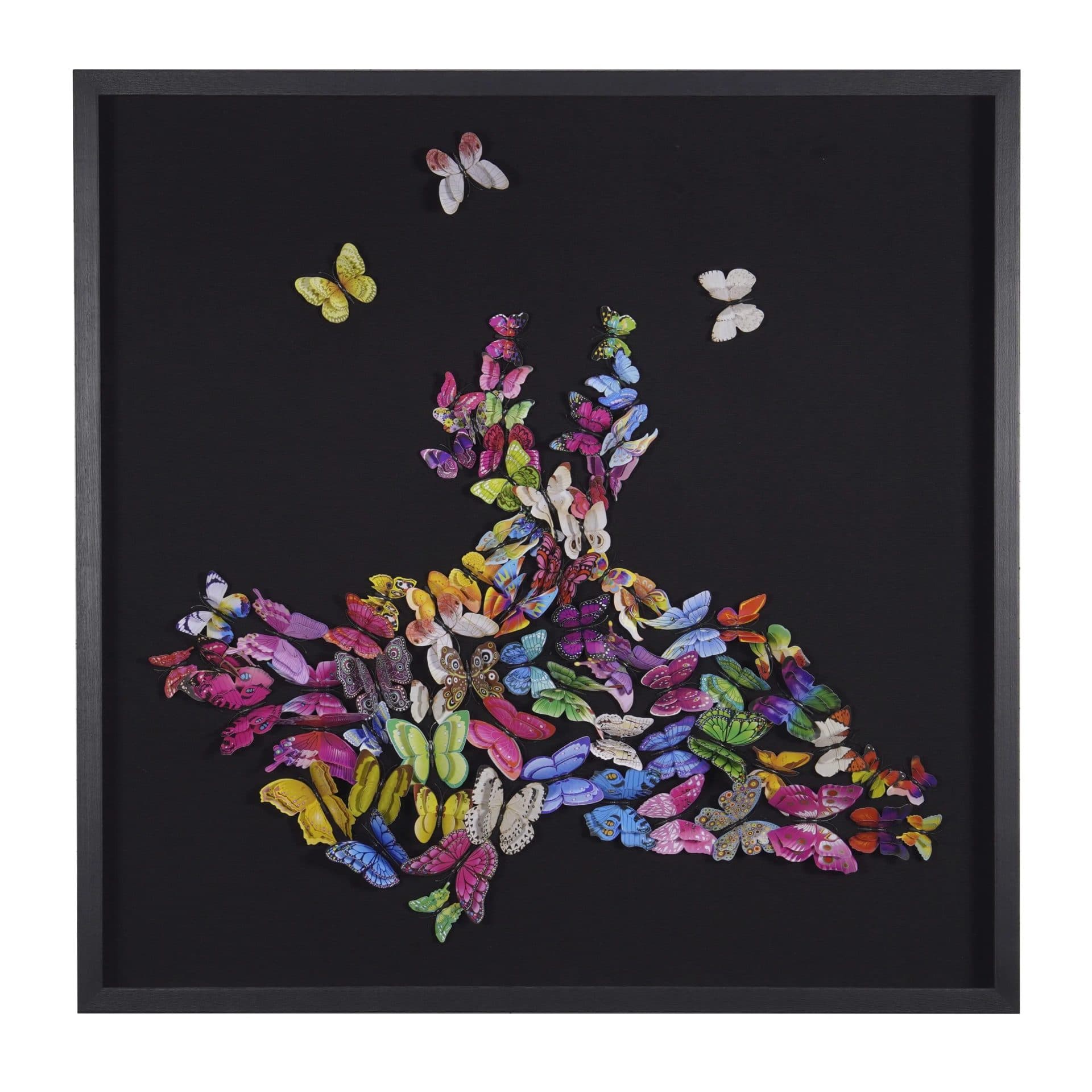 3D vlinder wanddecoratie ballerina multicolor 100x100 cm