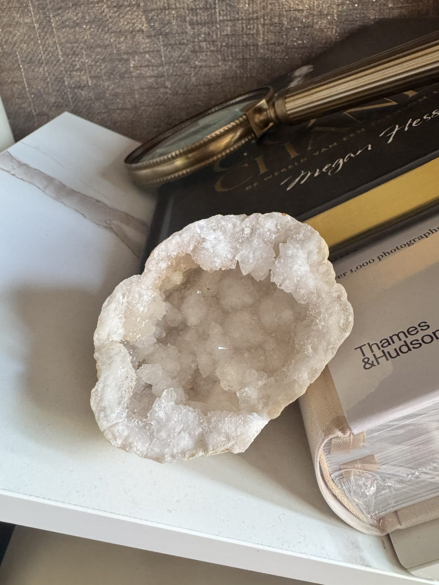 Bergkristal geode XS wit 8x5,5x5,5 cm