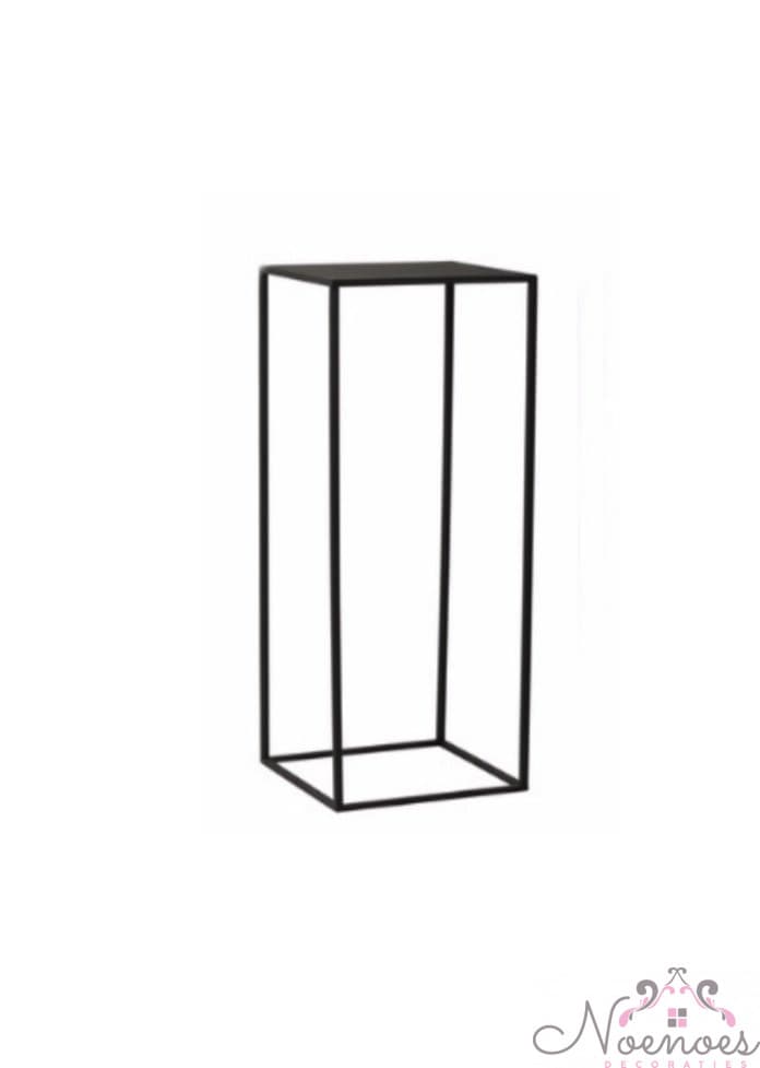 Zuil zwart open frame metaal 38x38x100 cm