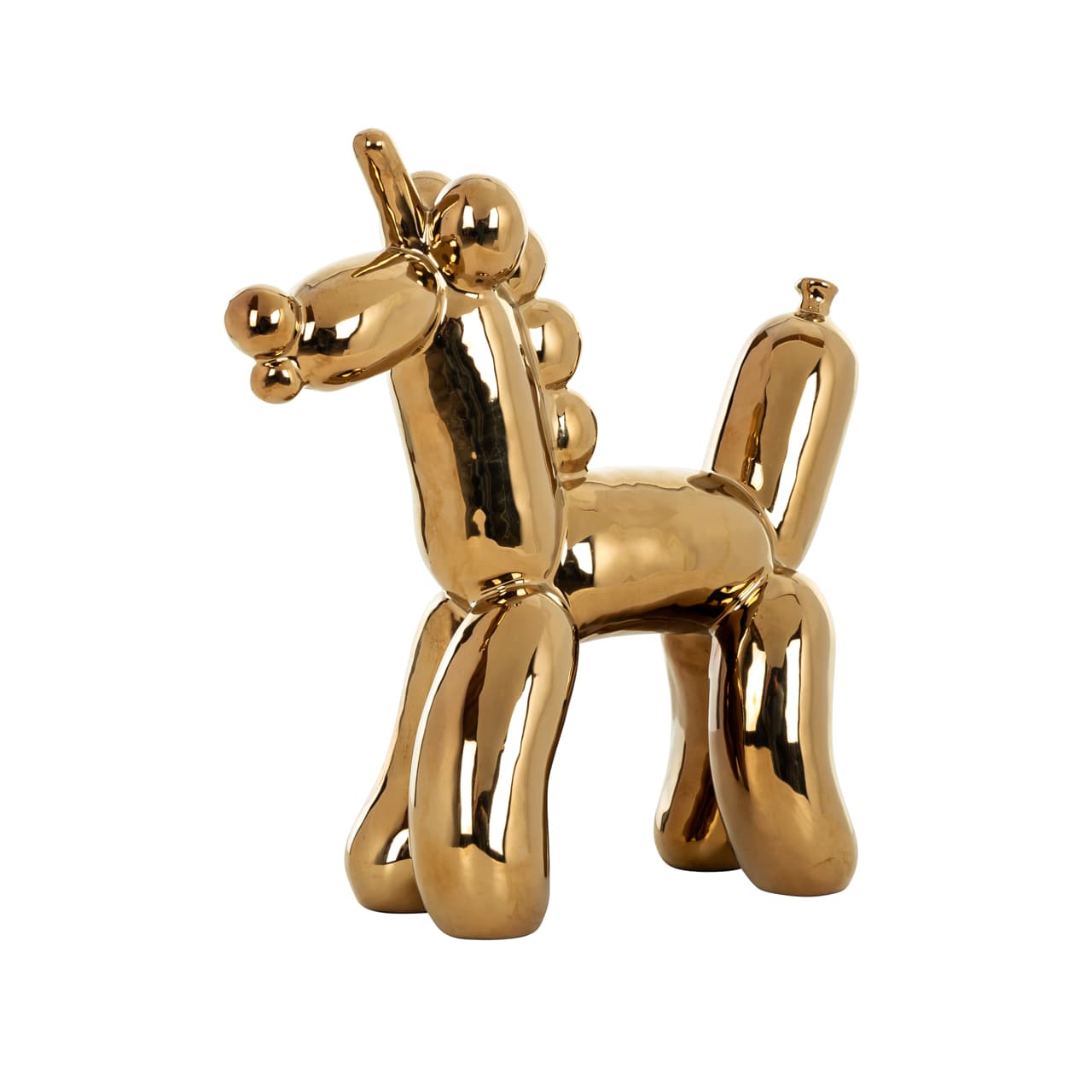Balloonicorn decoratief object goud - keramiek en polyresin 22 cm