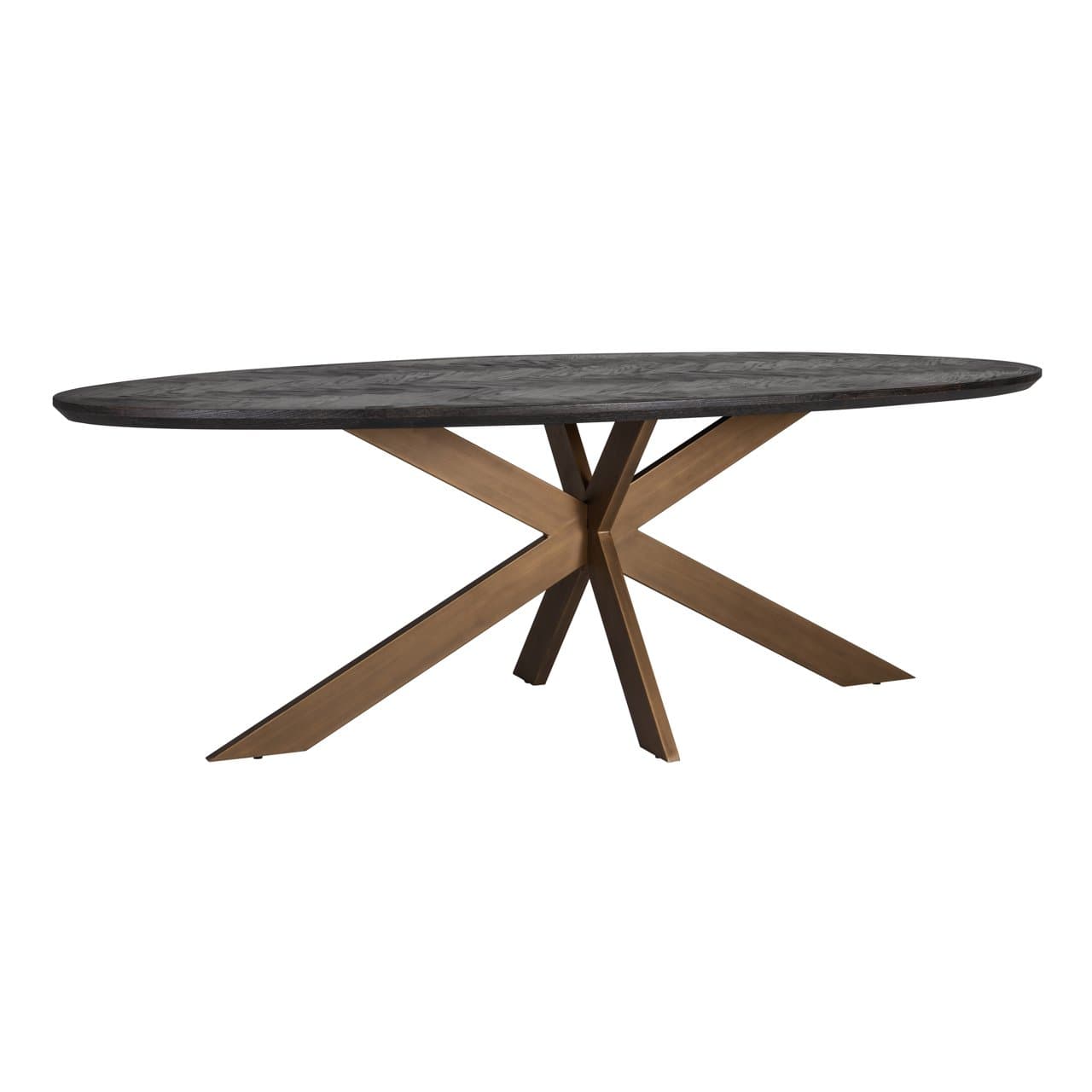 Eettafel Blackbone Brass ovaal eiken 260 cm - black rustic