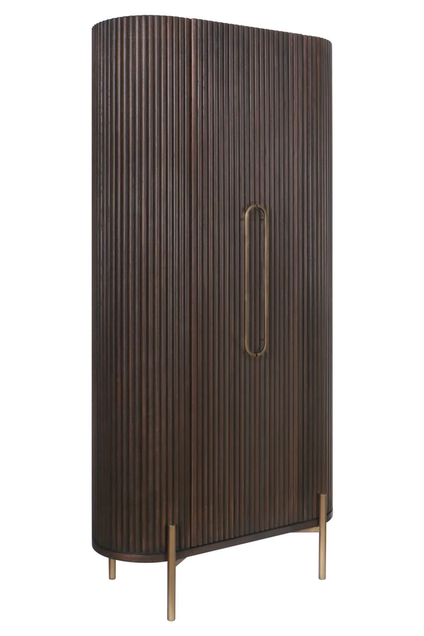 Opbergkast Luxor brown eiken met gouden details 190 cm