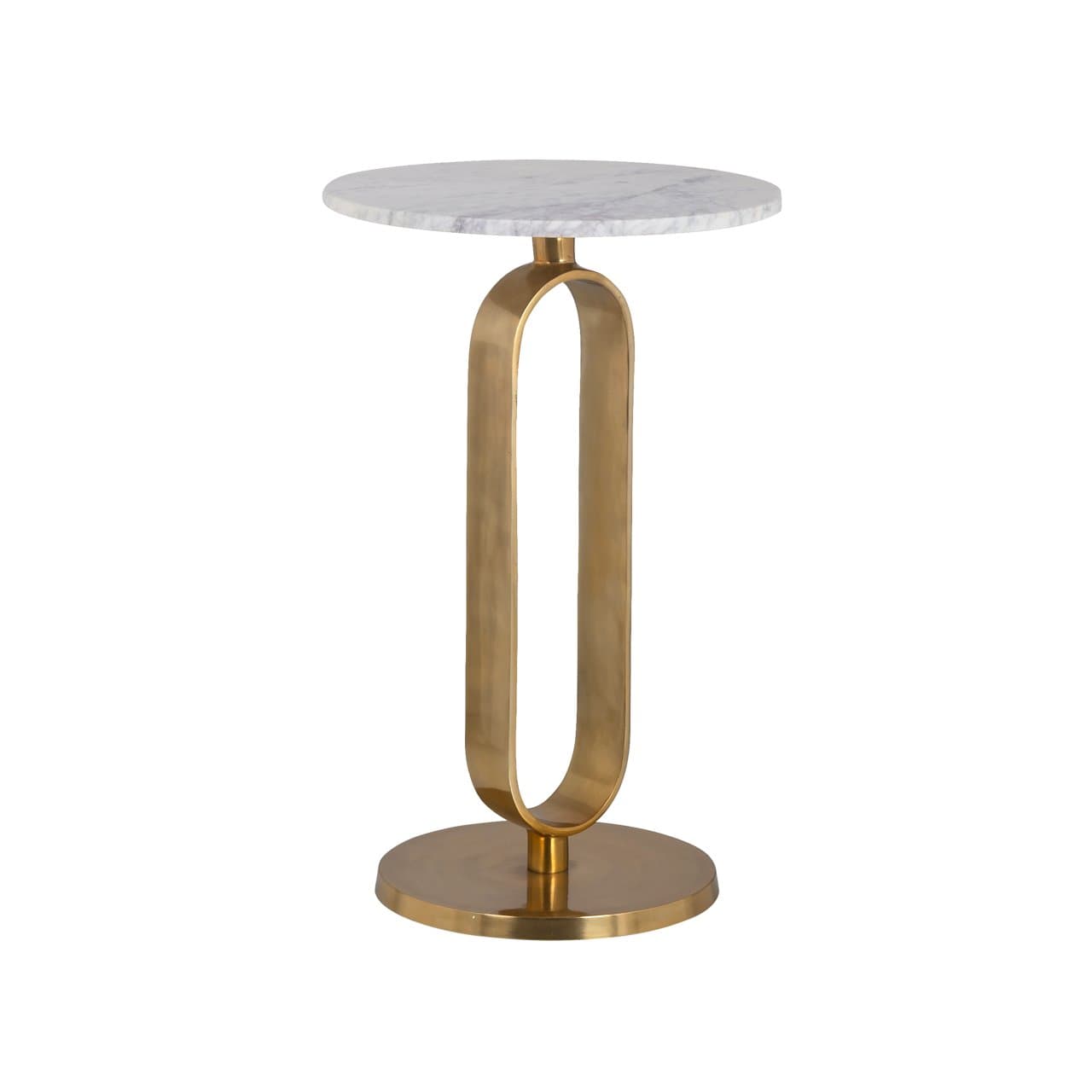 Bijzettafel marmer rond met brushed gold onderstel 61 cm