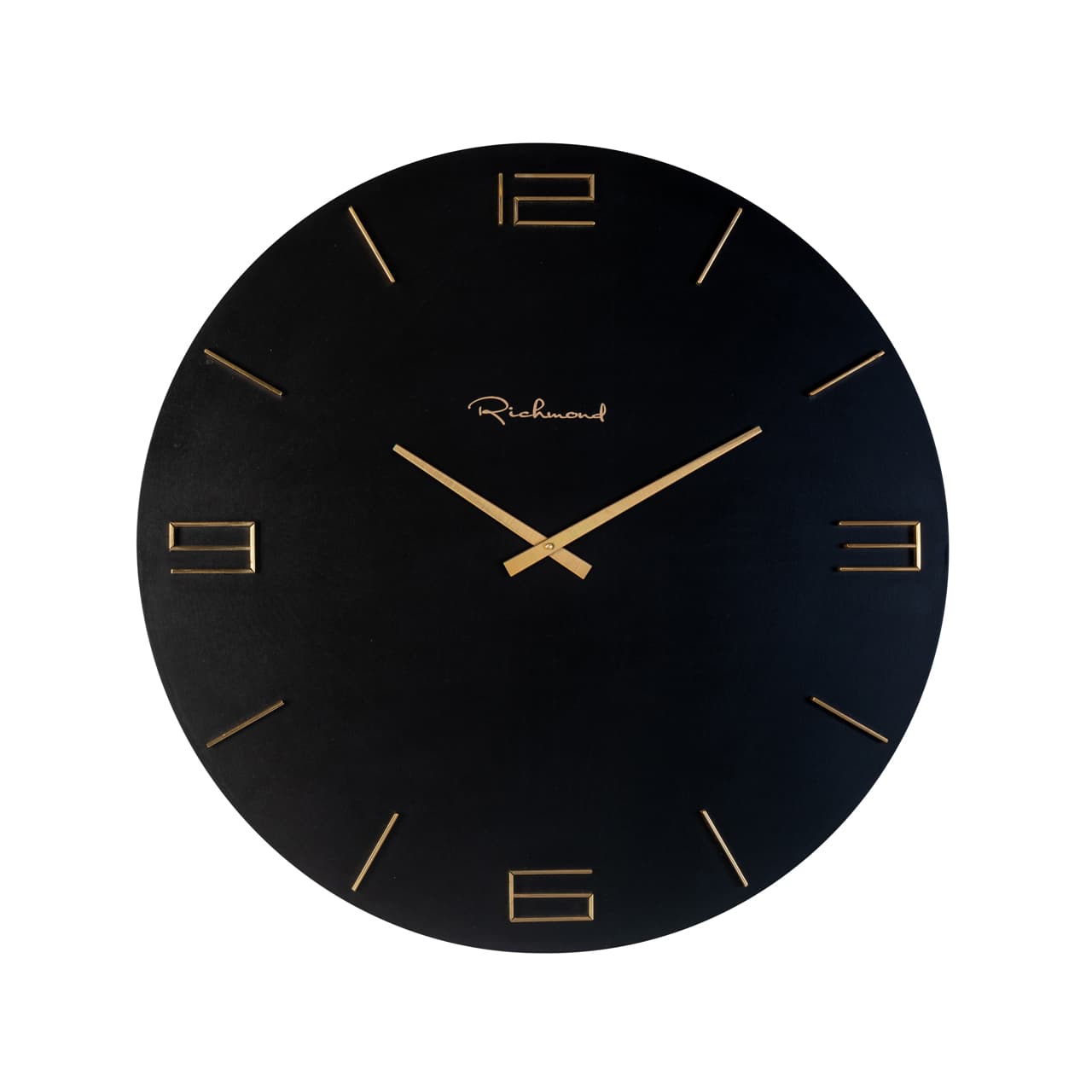 Wandklok Byram zwart met gouden details, 60 cm rond