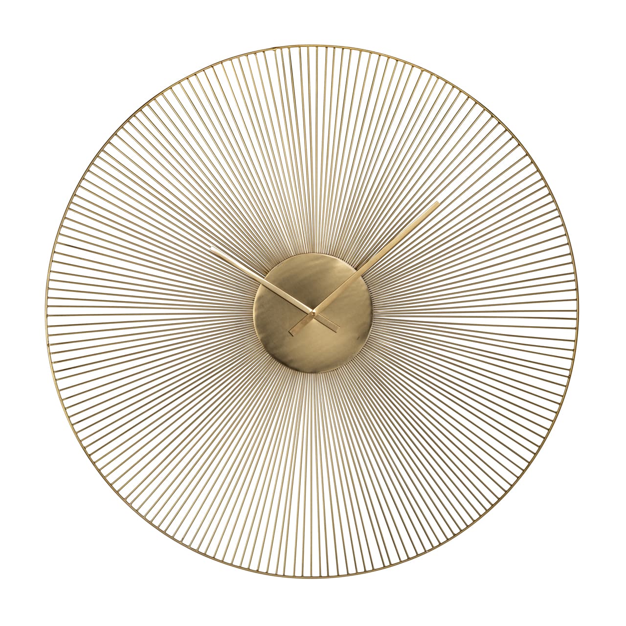 Wandklok goud ijzer met stralend draadpatroon 90 cm