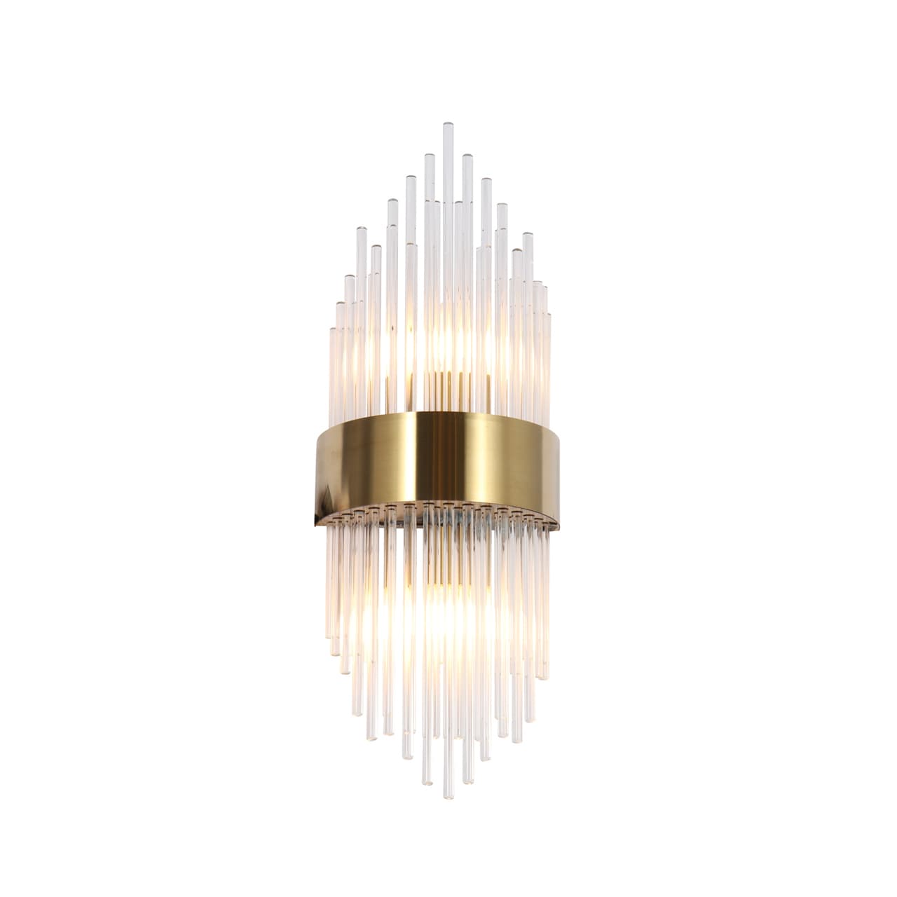 Wandlamp Penelope goud met glazen staafjes 60 cm