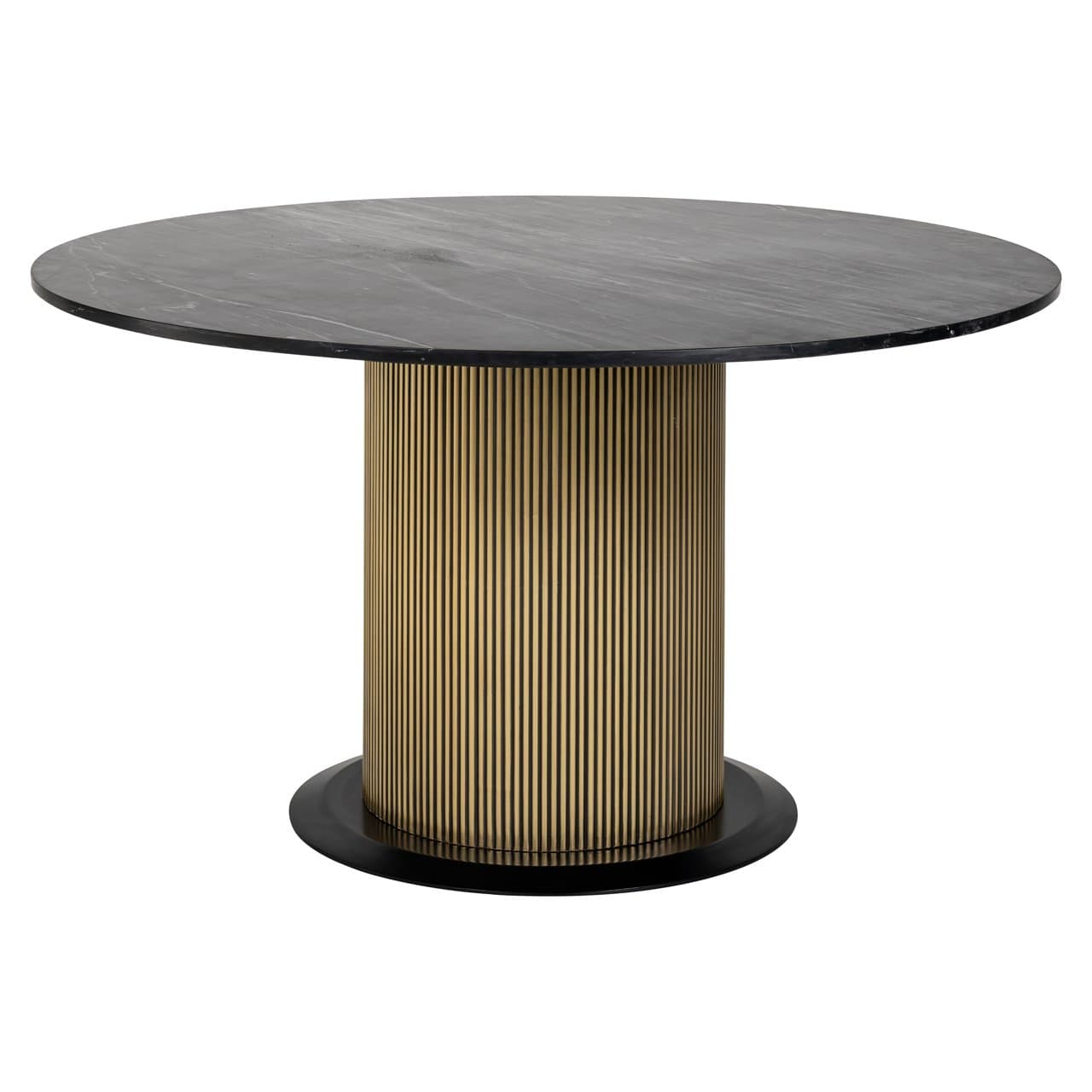 Eettafel Ironville rond zwart marmer gouden onderstel 140 cm