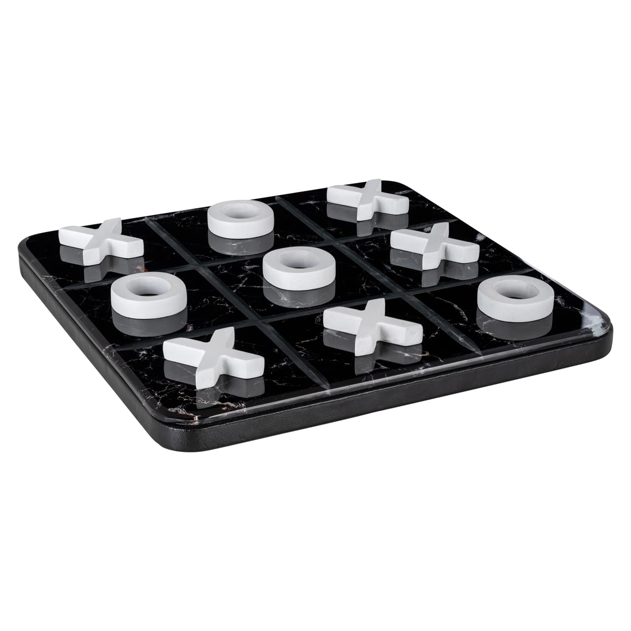 Decoratief boter kaas en eieren spel zwart-wit 25 cm
