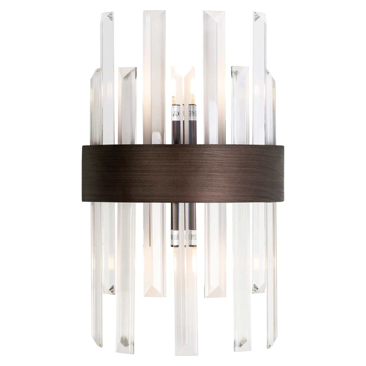 Wandlamp Avan bronze met kristallen glazen staven 24,5 cm