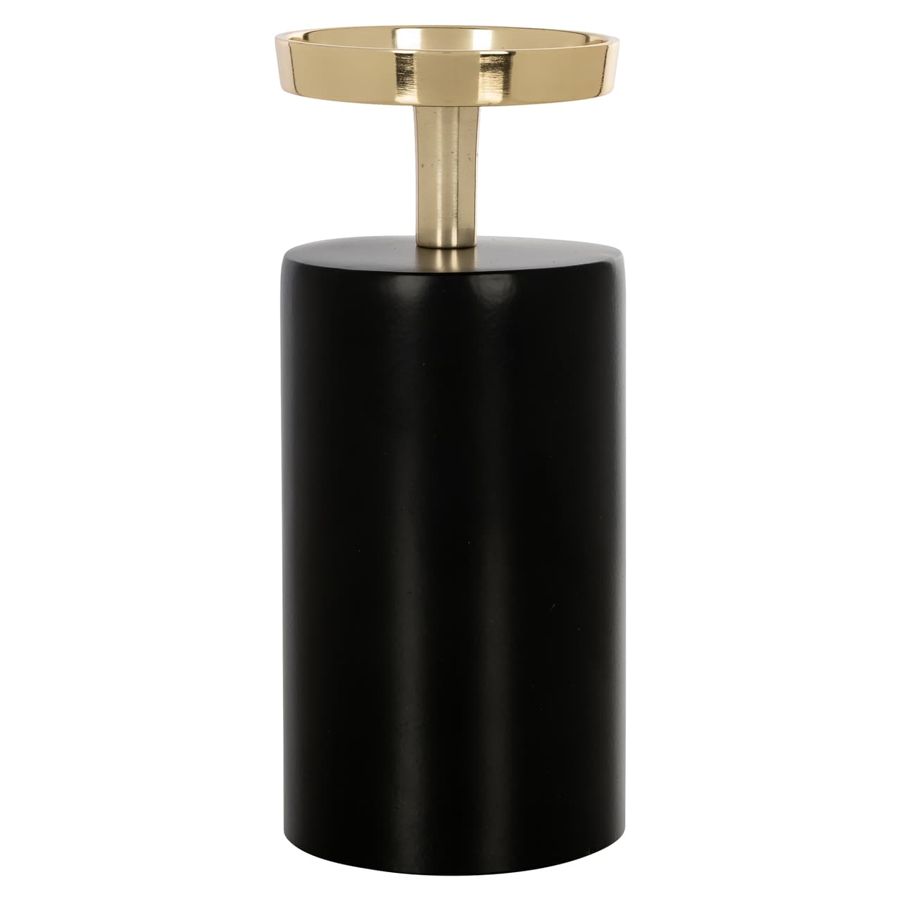 Kandelaar Caya zwart/goud aluminium H21 cm small