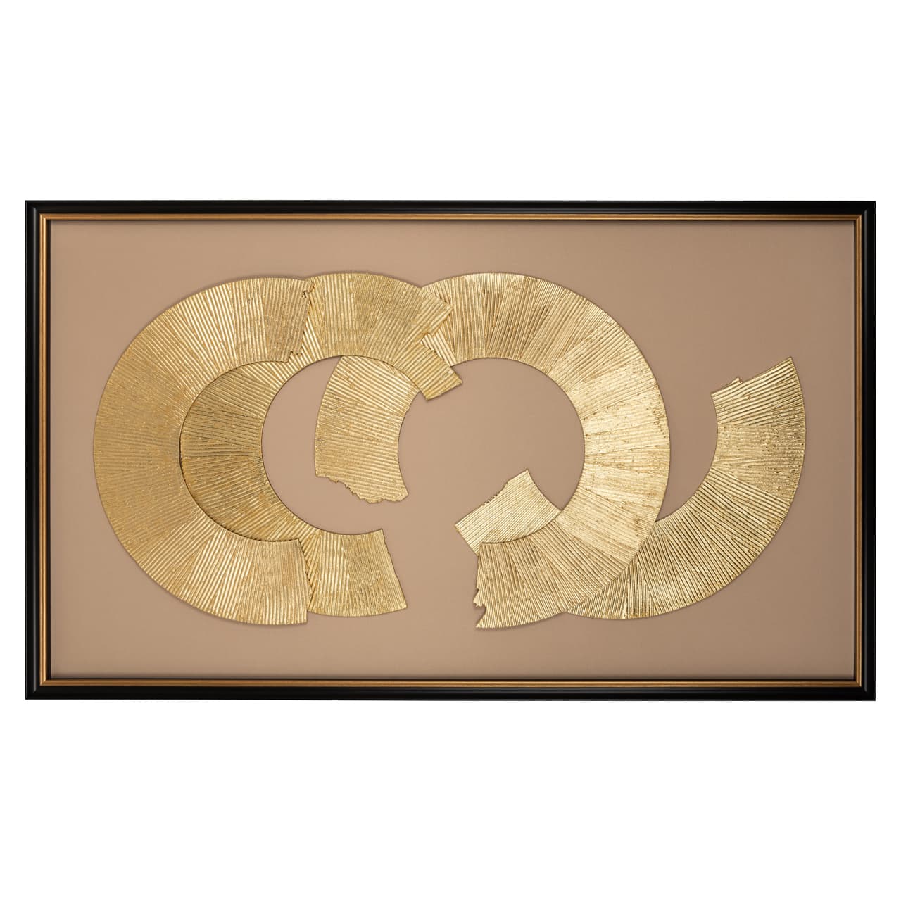 Wall art Eden gouden abstracte cirkels 145x85 cm