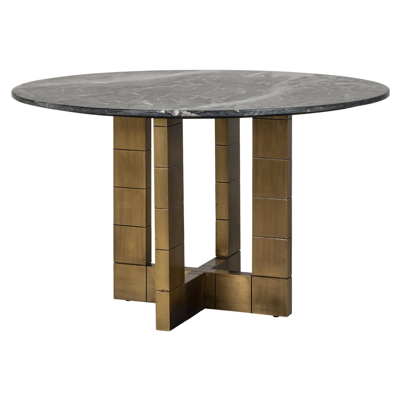 Eettafel Collada rond marmer zwart goud 130 cm diameter