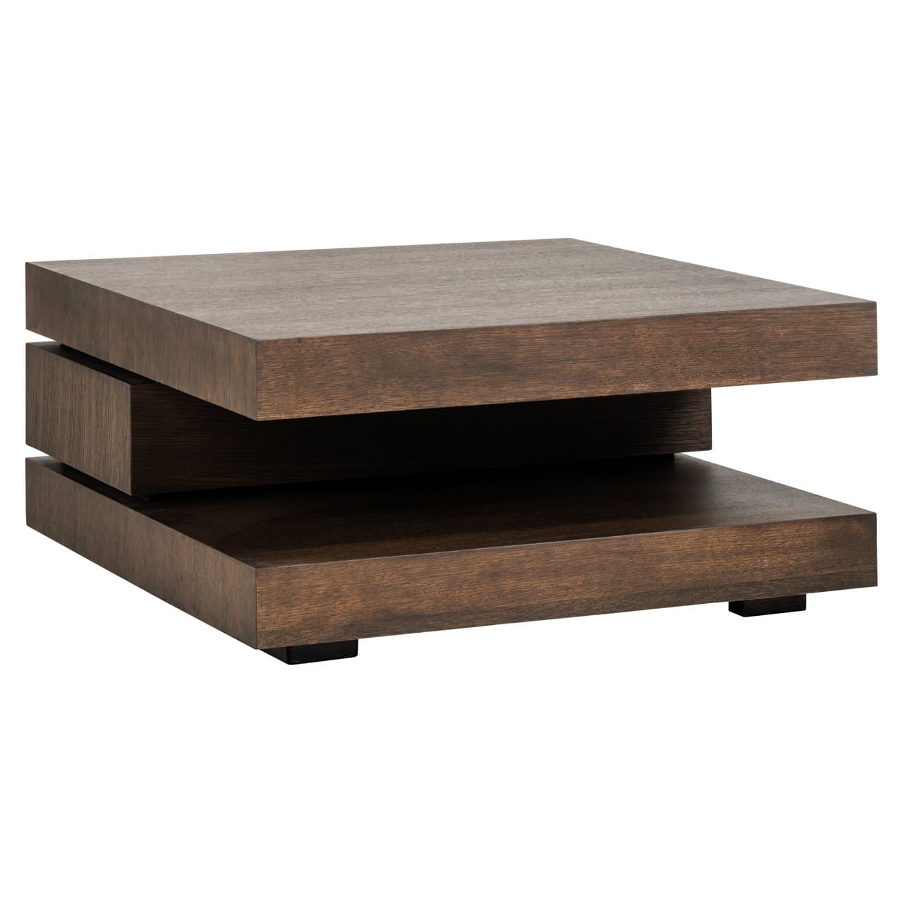 Salontafel Oakura eiken fineer bruin 90x90x42 cm