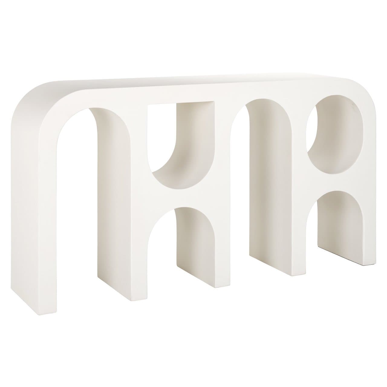 Wandtafel Bloomstone white MDF met plaster finish 150 cm