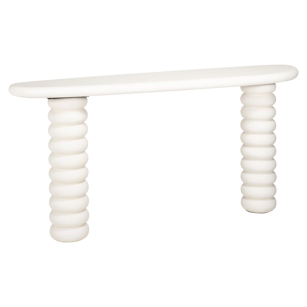 Consoletafel Bloomstone wit met organische poten 170 cm