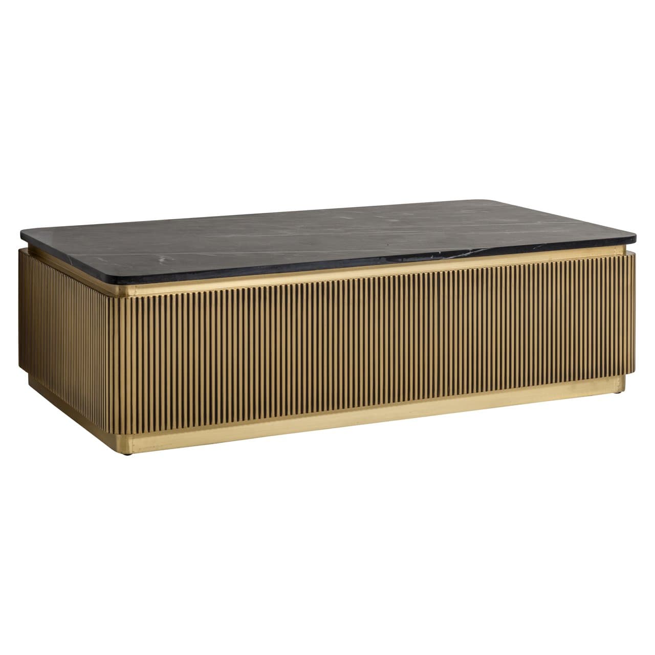 Salontafel Ironville goud met zwart marmeren blad 140x40 cm