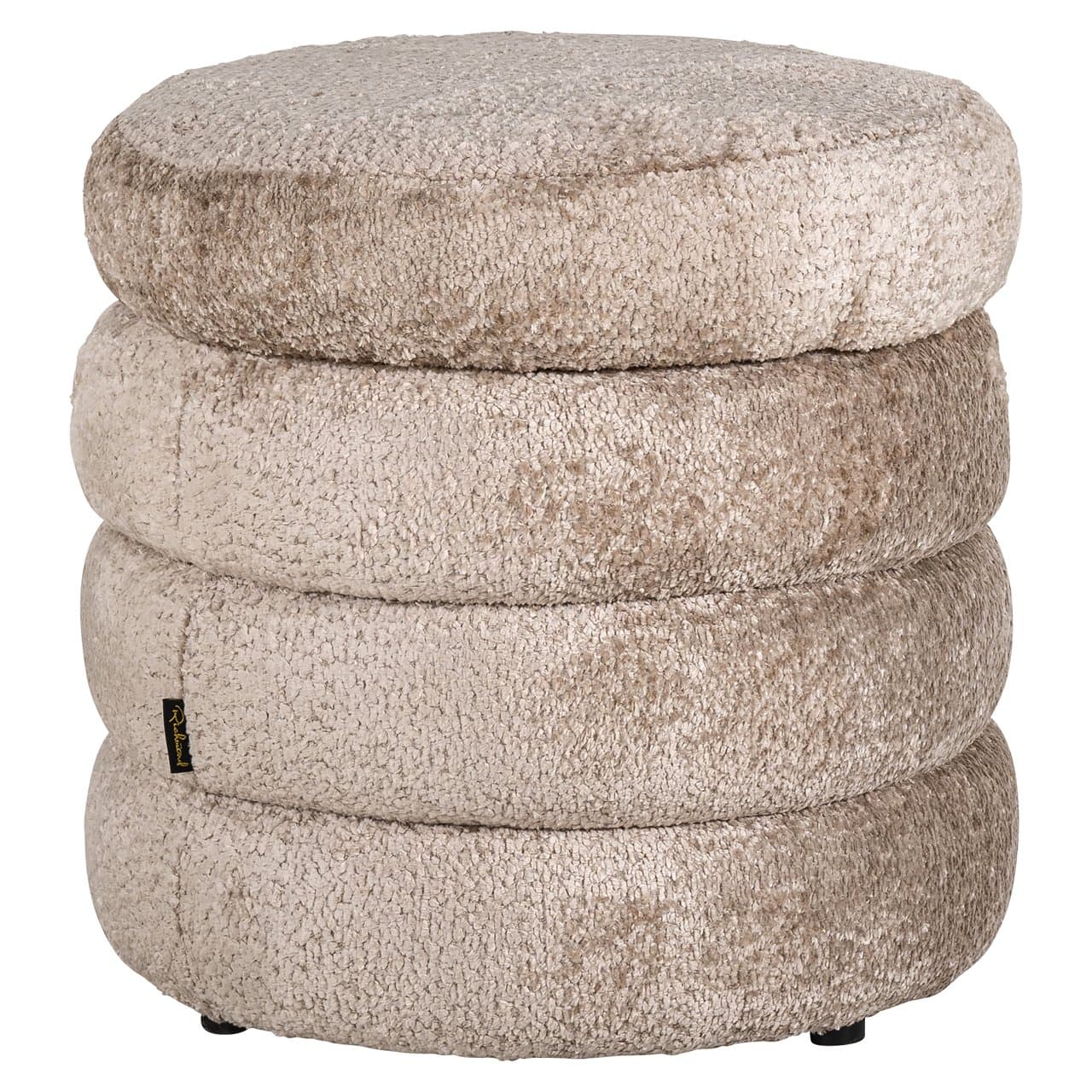 Poef Adele met opbergruimte boucle natural 50x47 cm