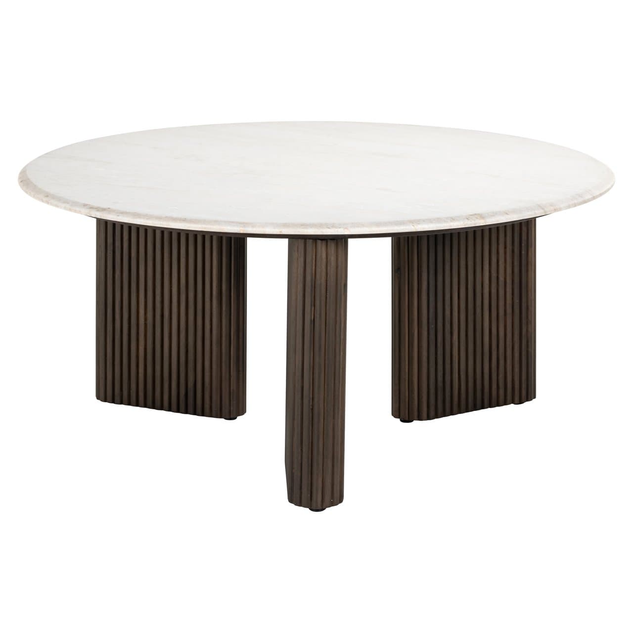 Salontafel Mayfield rond 90 cm marmer en mangohout brown