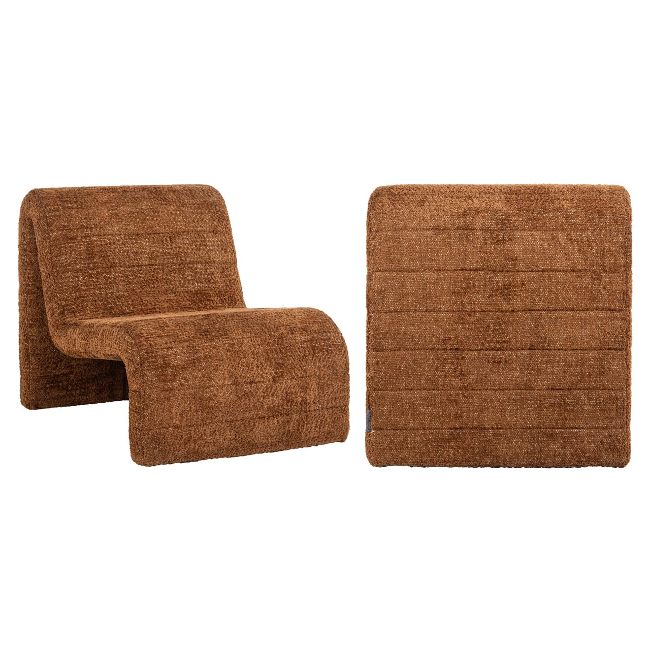 Lounge stoel Kelly lovely cinnamon boucle 76 cm