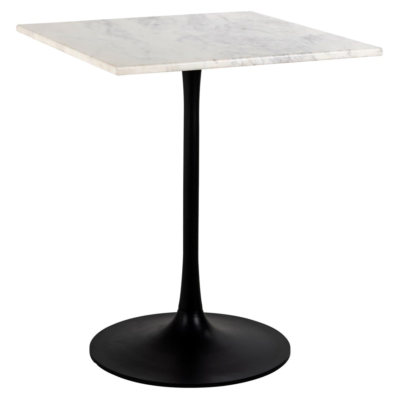 Bistrotafel Carlten wit marmer en zwart metaal 65x65 cm