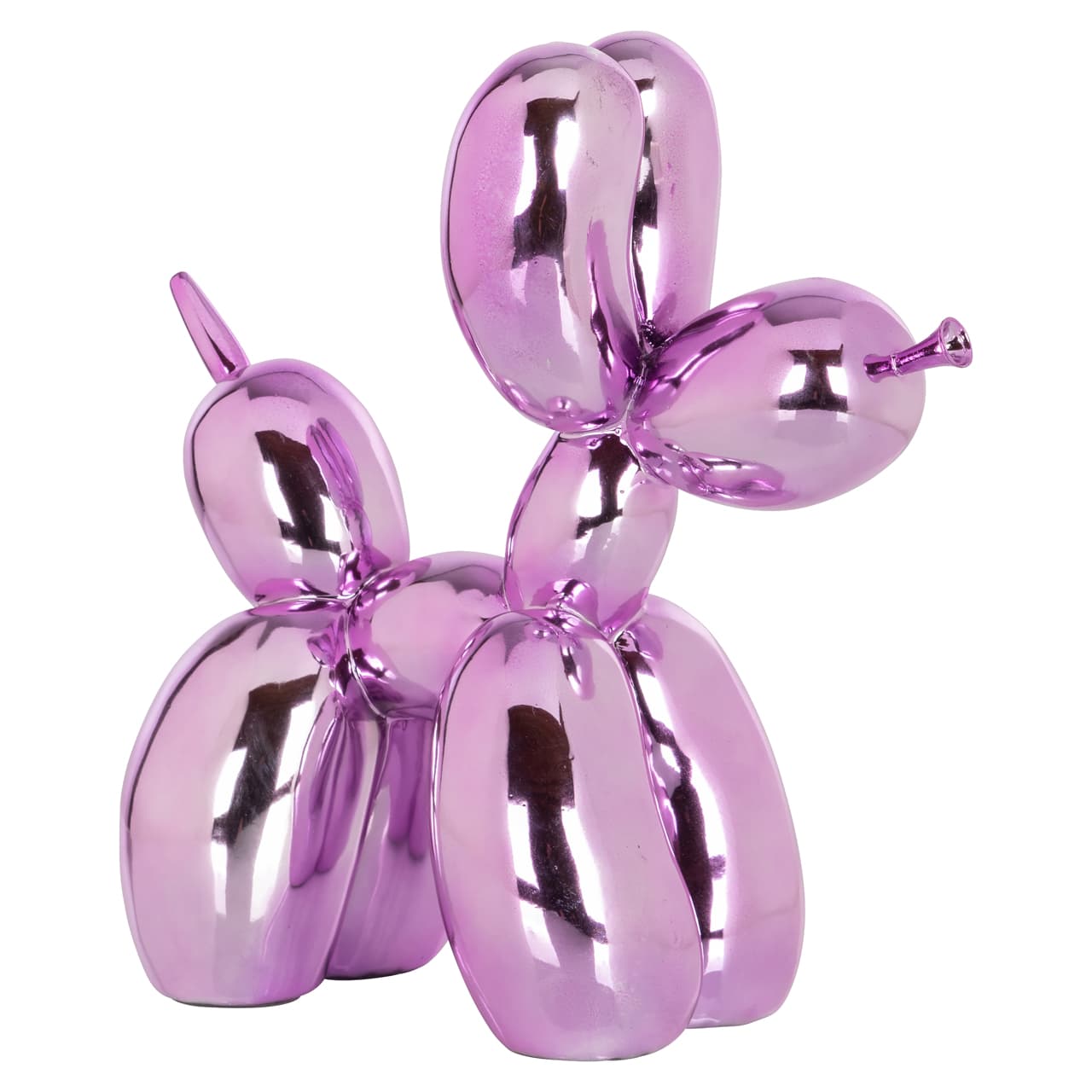 Decoratief object ballonhond roze metallic 26,5 cm