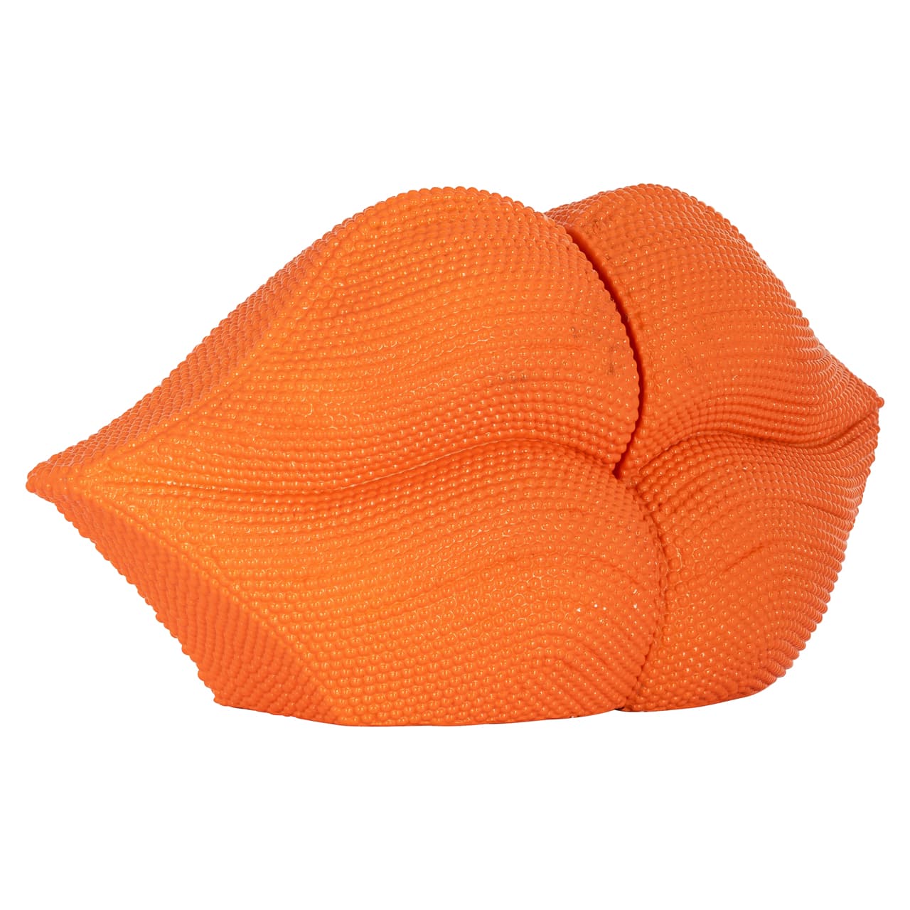 Boekenstandaard lips oranje - set van 2 stuks polyresin