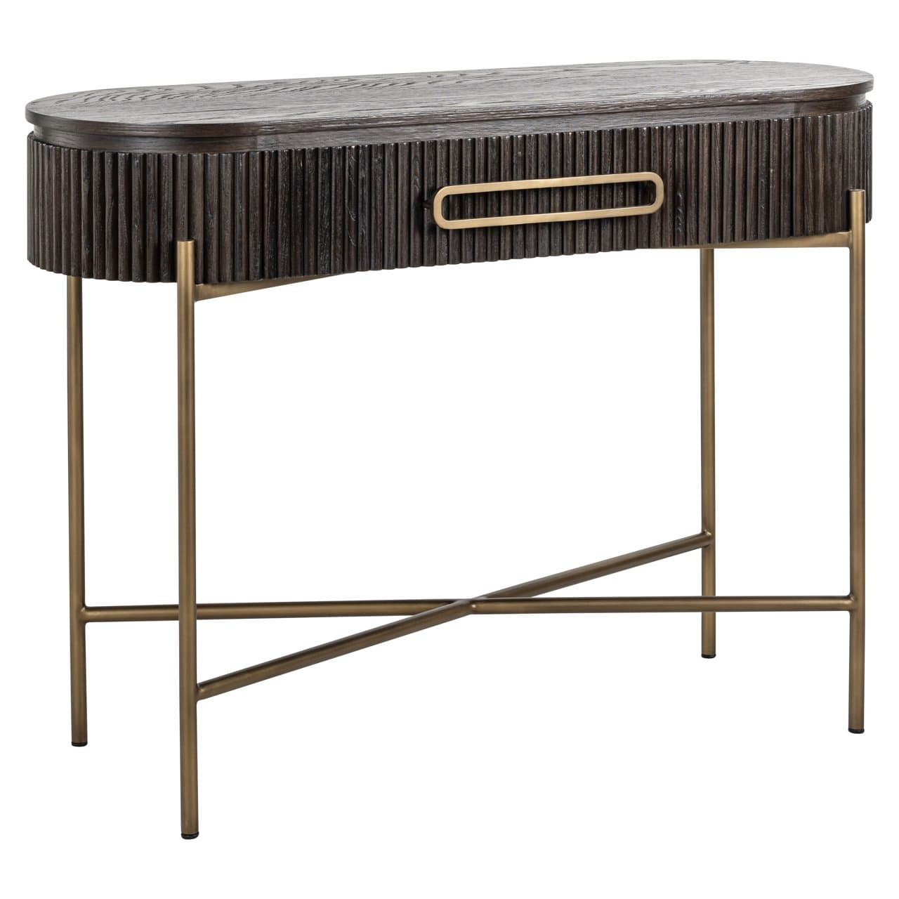 Consoletafel Luxor brown eiken fineer met 1 lade 110 cm
