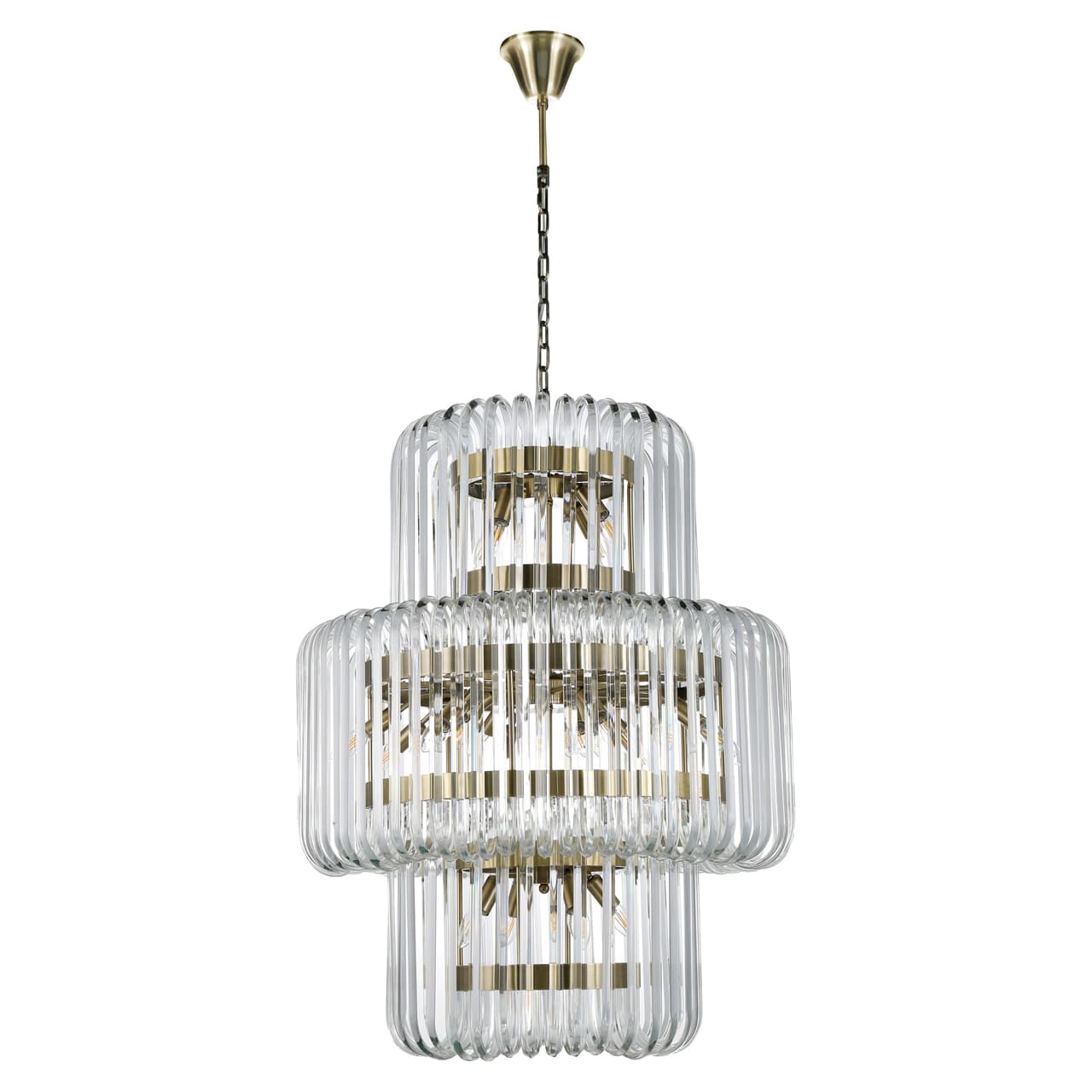 Hanglamp Chenna transparant glas en ijzer 80x107 cm