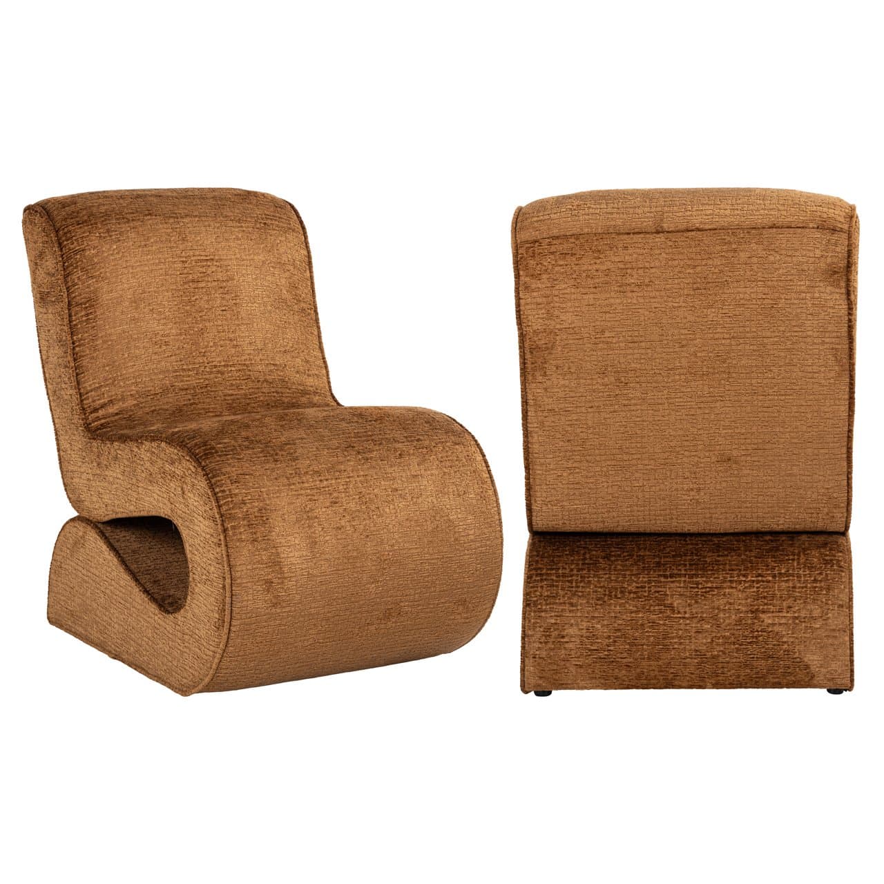 Lounge stoel Frankie cognac fusion - 84 cm hoog, 100% polyester