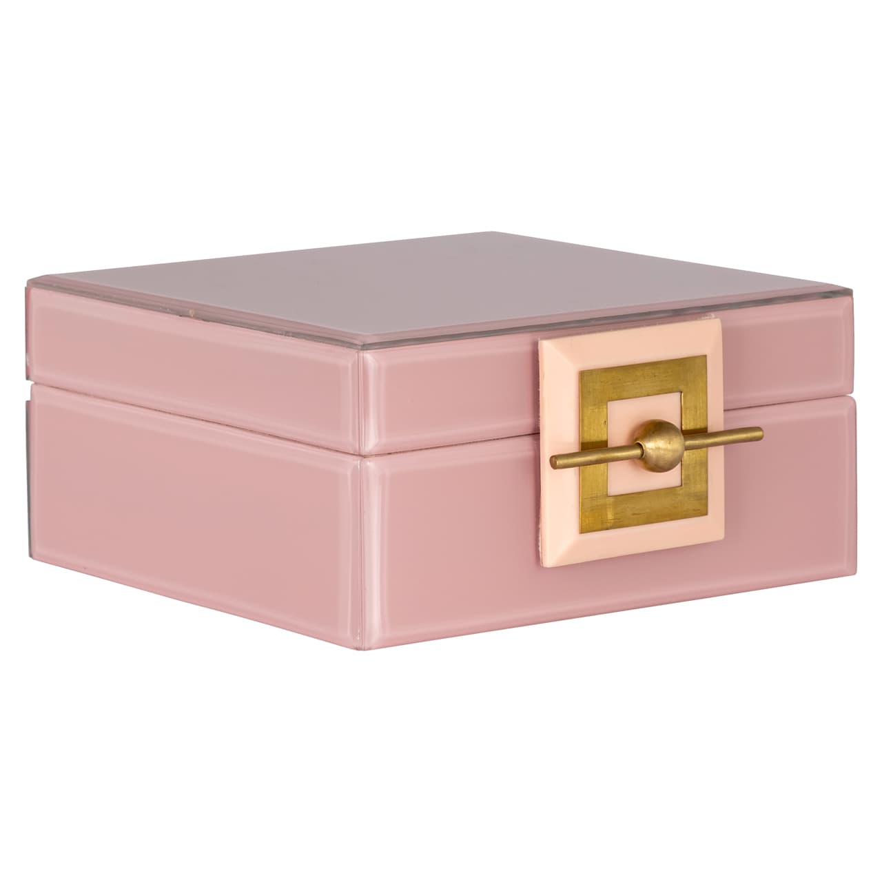 Juwelenbox Bodine small roze met gouden sluiting 17x17x8 cm