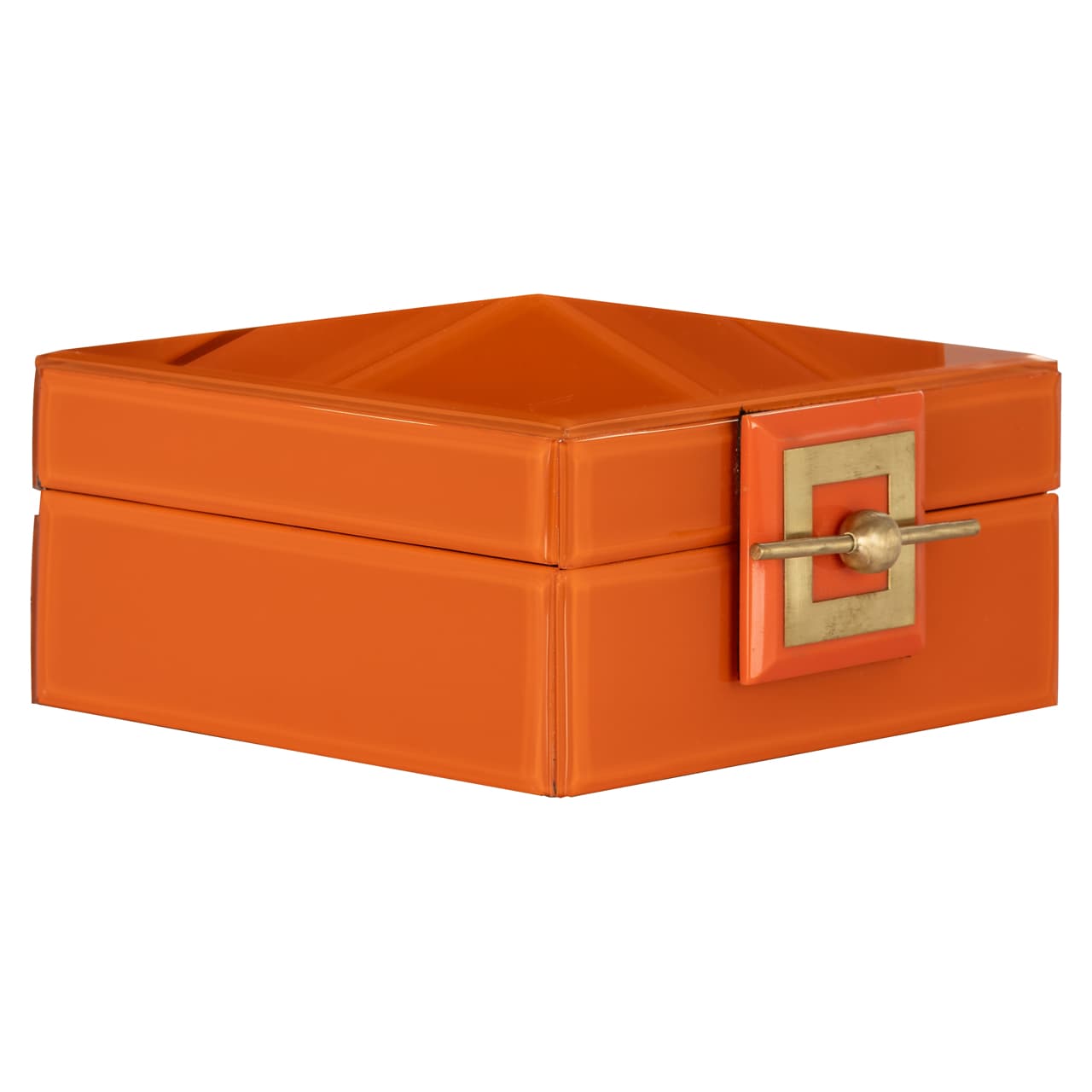 Opbergdoos Bodine oranje small - juwelenbox 17x17x8 cm