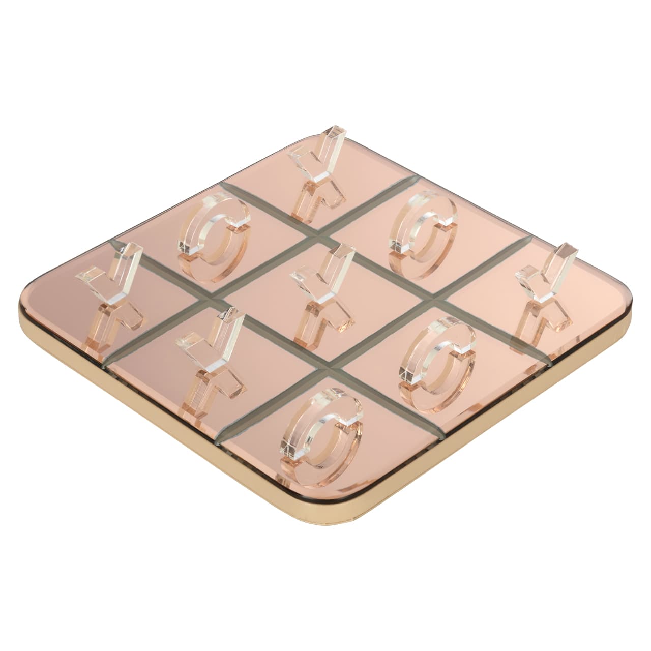 Decoratief tic-tac-toe spel Caylin rosé goud 25,5 cm