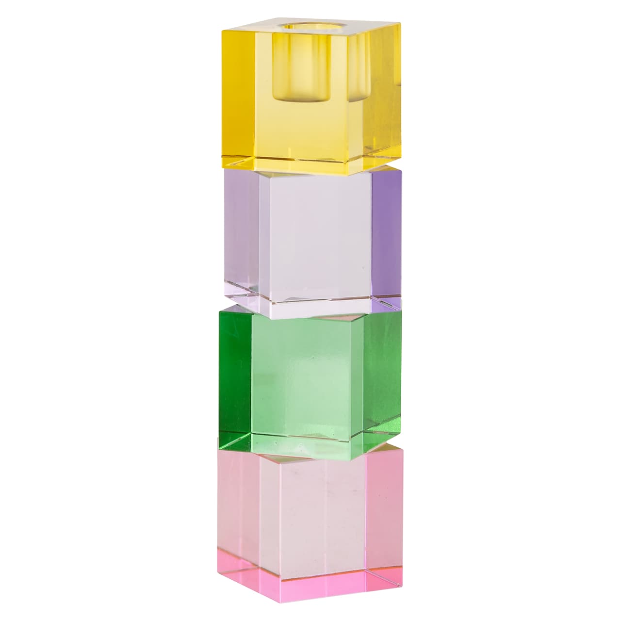 Kandelaar Ciara kristal 4 blokken multicolor 19,5 cm