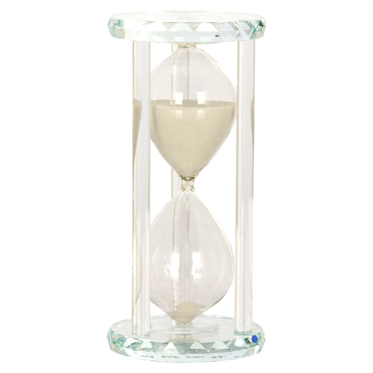 Zandloper decoratief glas kristal look 16,5 cm