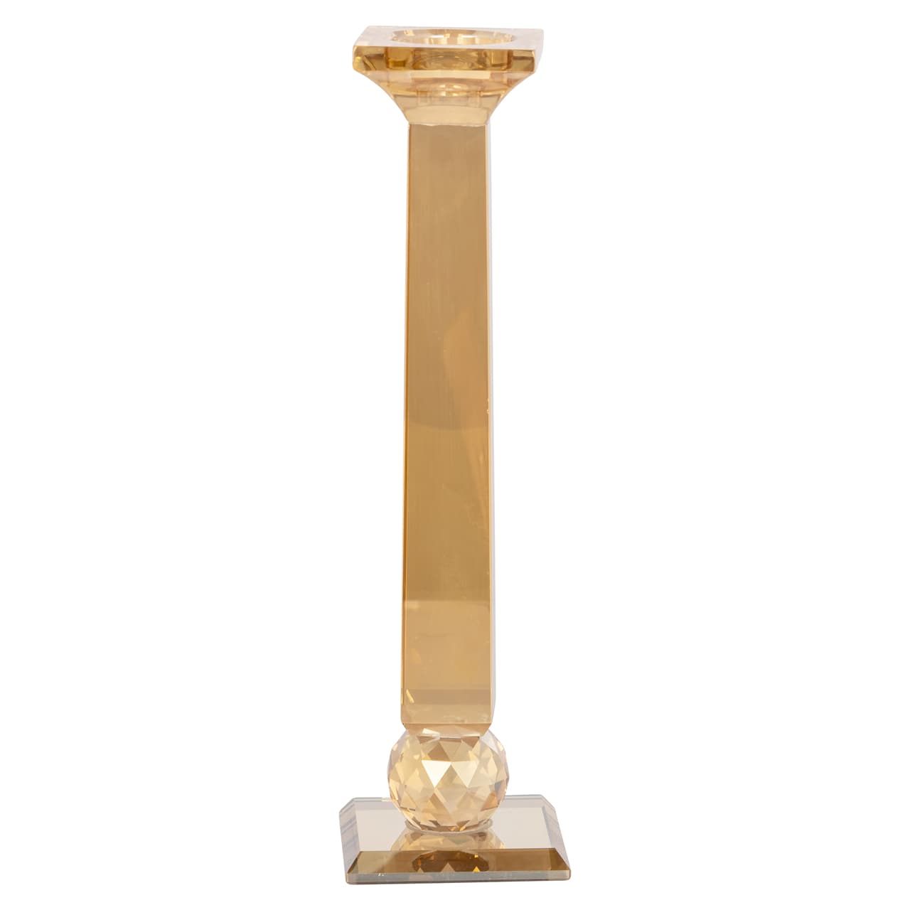 Kandelaar Milou amber glas 27 cm hoog