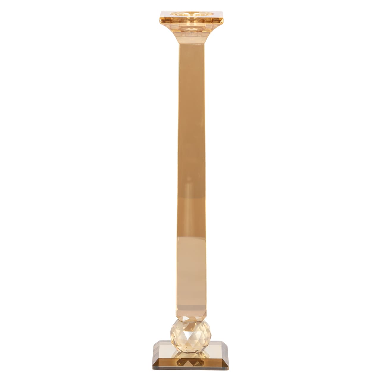 Kandelaar Milou amber glas 33,5 cm hoog