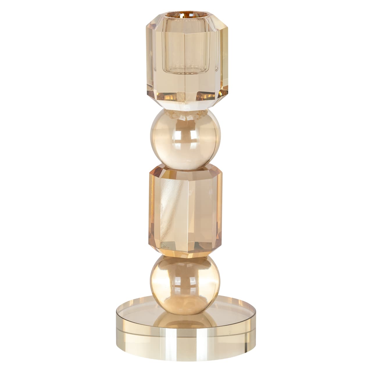 Kandelaar Meral glas bruin small, hoogte 18,5 cm
