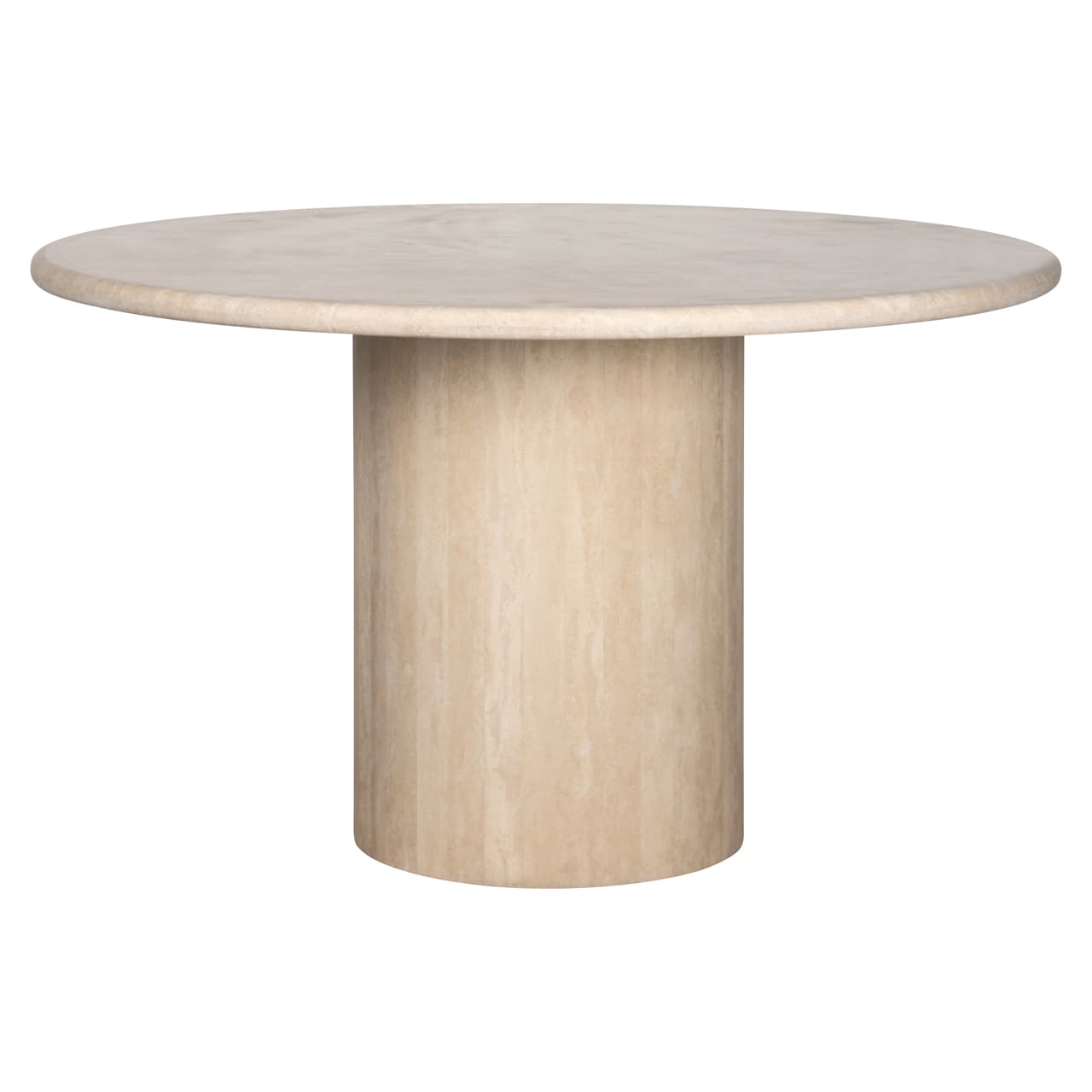 Eettafel travertine rond beige 130 cm - Alexander Jones collectie