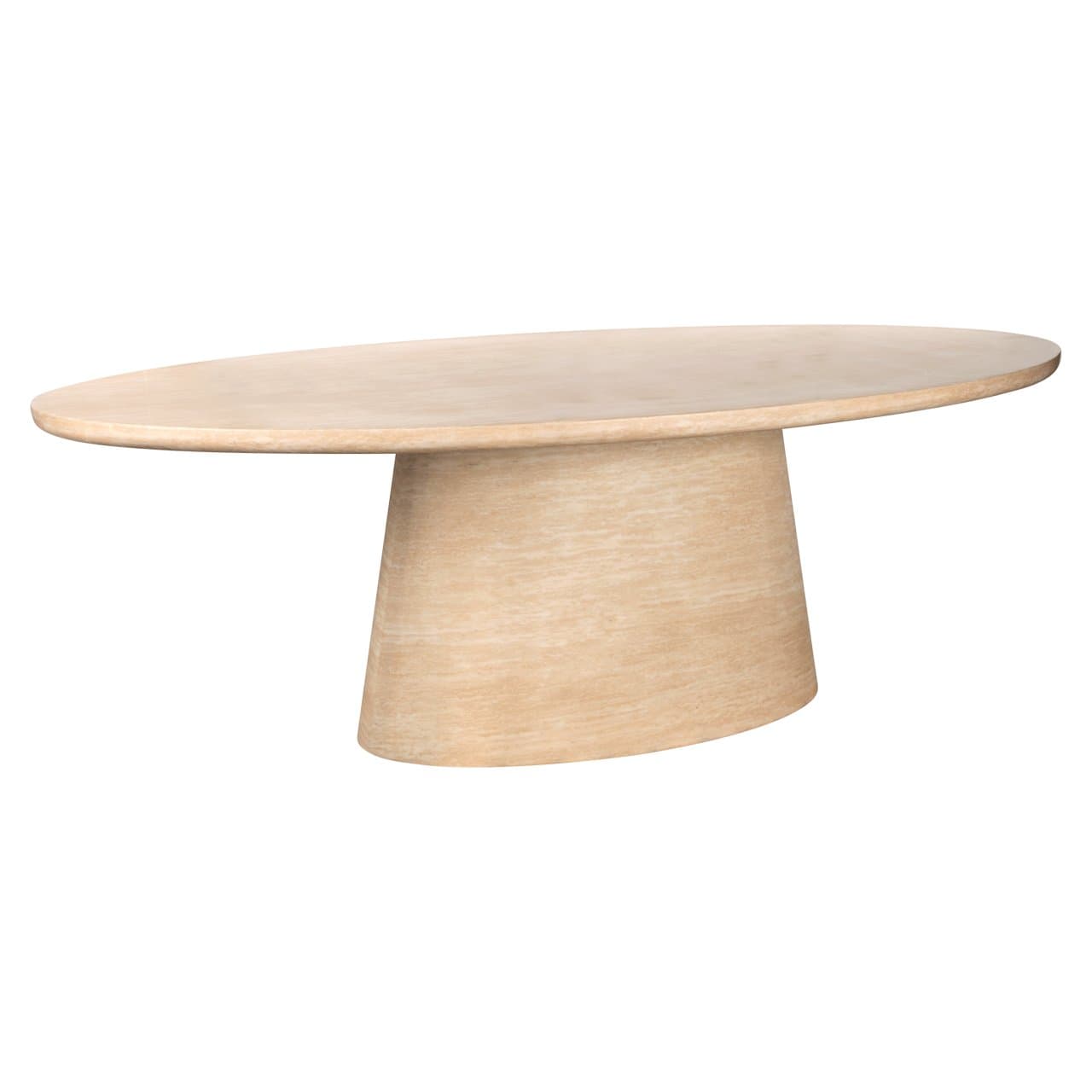Eettafel Fictus faux travertin beige ovaal 240 cm