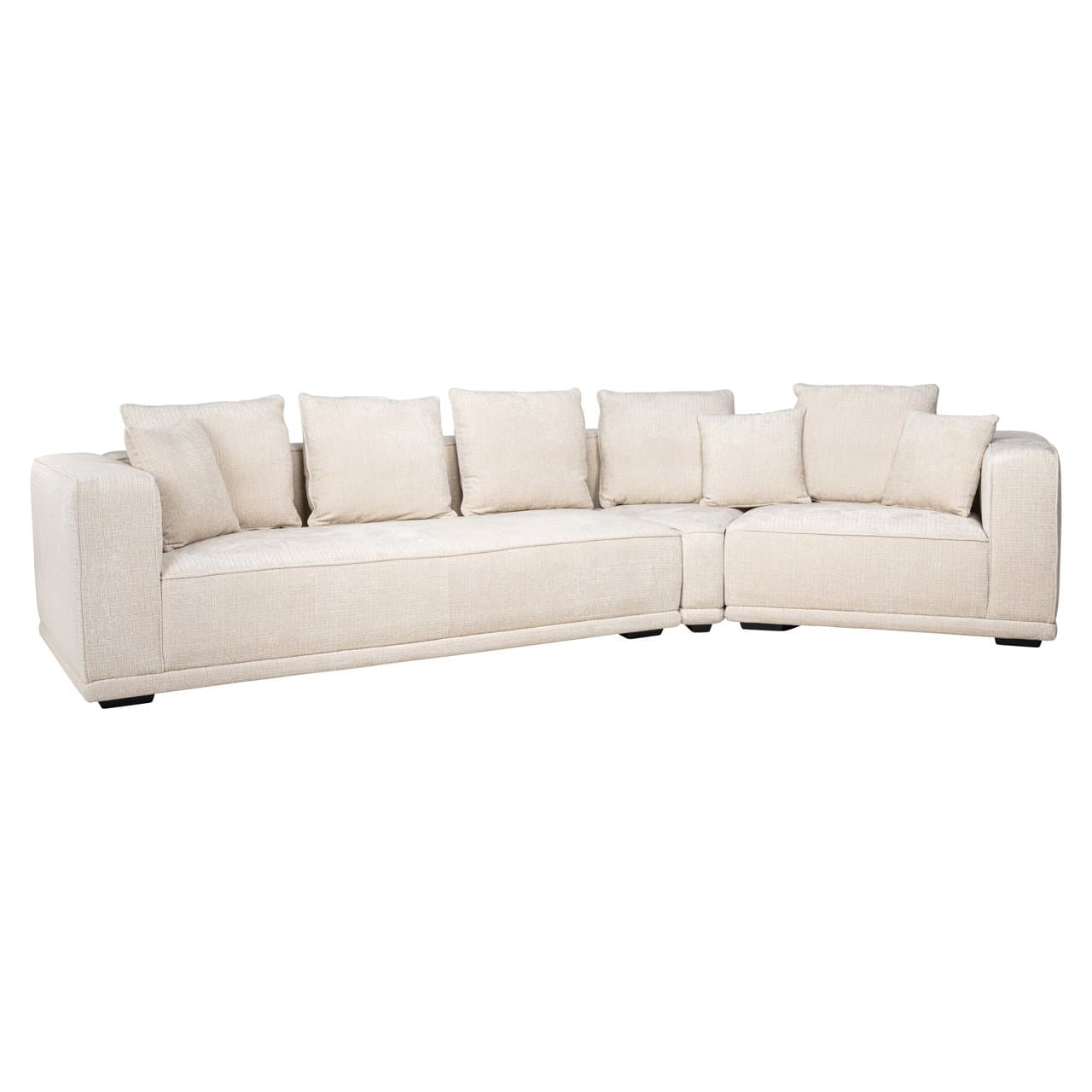Bank Lusso 4-zits niagara beige chenille 365 cm