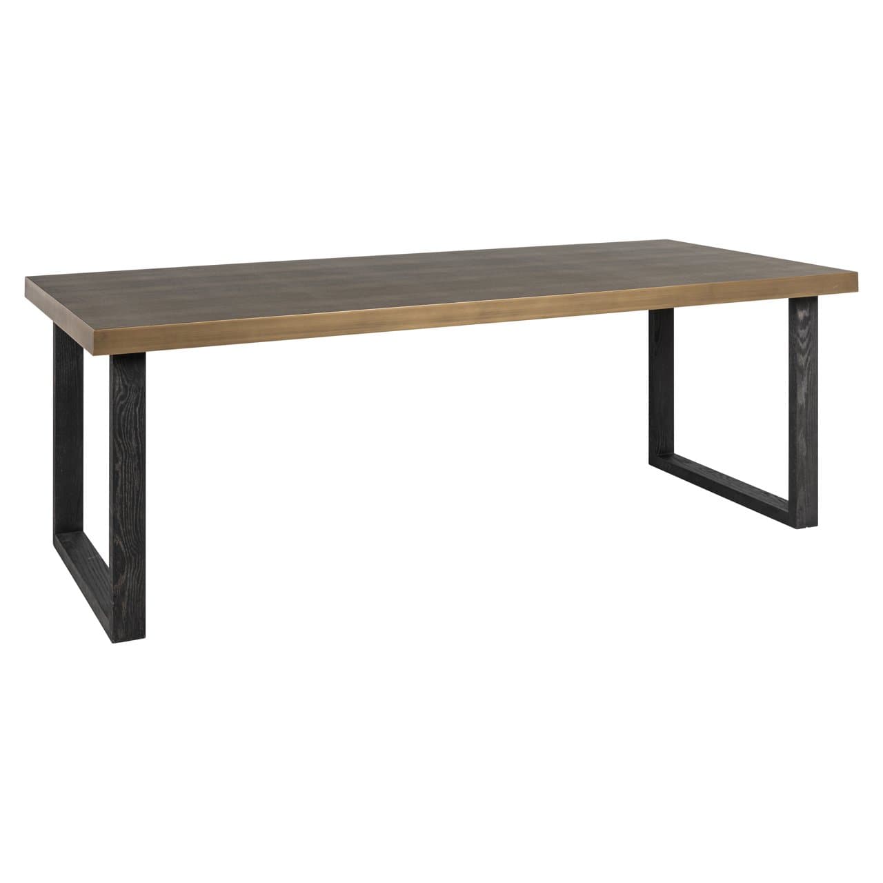 Eettafel Bloomville brass shagreen 200 cm met glazen blad