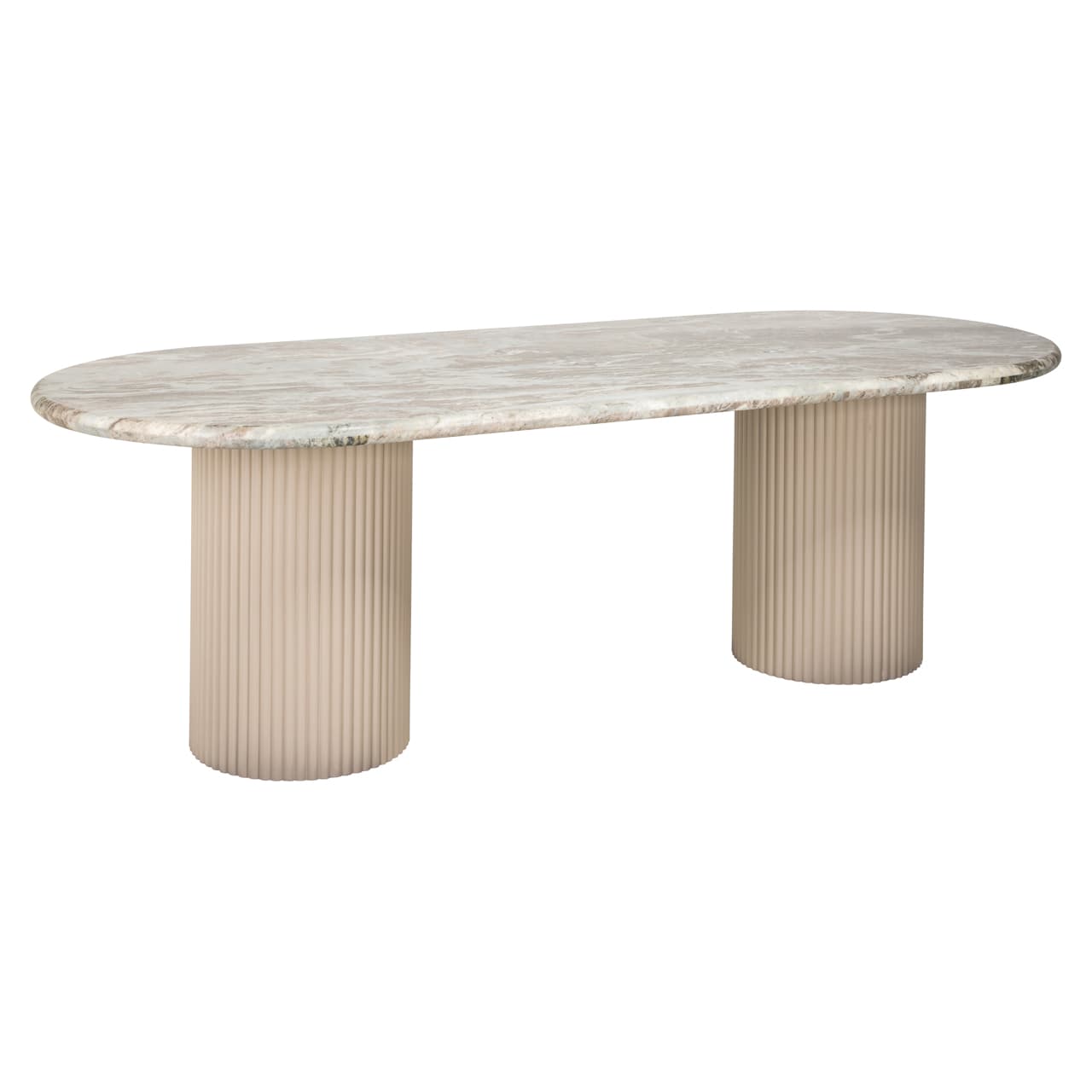 Eettafel Coronel 240 cm ovaal Toronto marmer blush beige