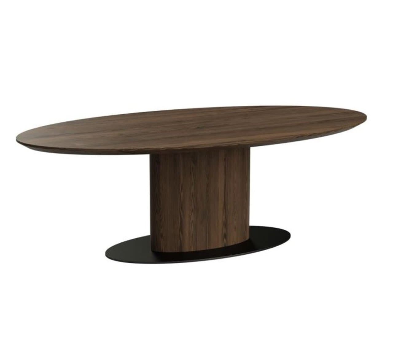 Eettafel Gordon ovaal bruin 240 cm - eiken fineer en ijzer
