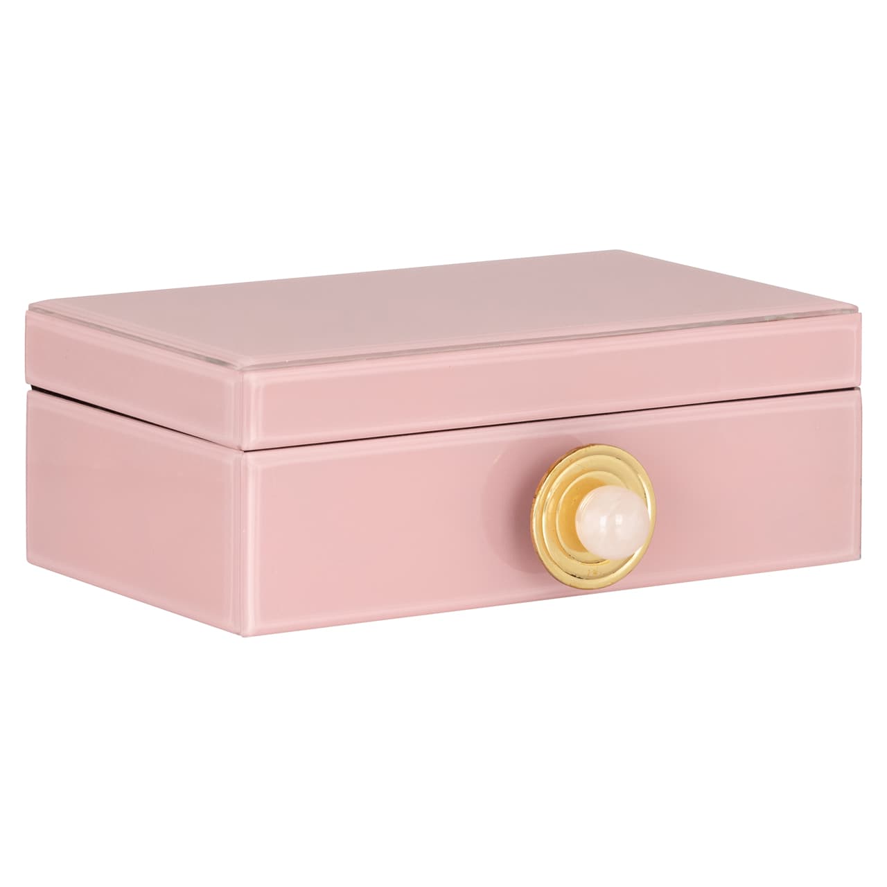 Opbergdoos Jamila roze large met gouden parel detail