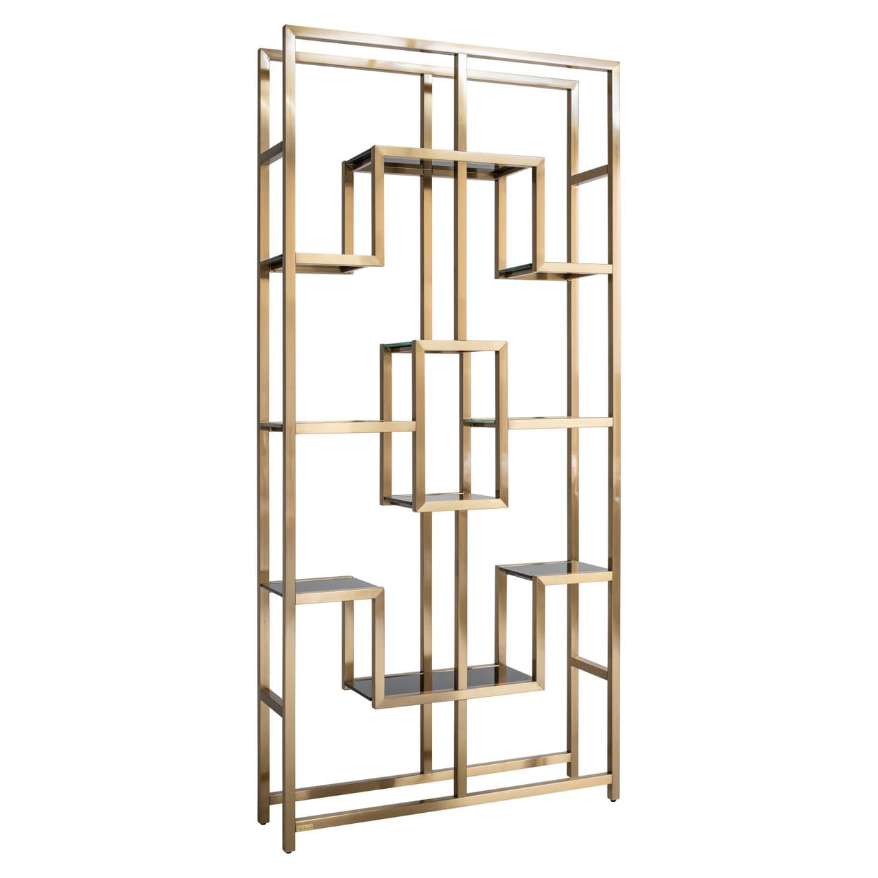 Wandkast Magnus brushed gold RVS met veiligheidsglas 230 cm