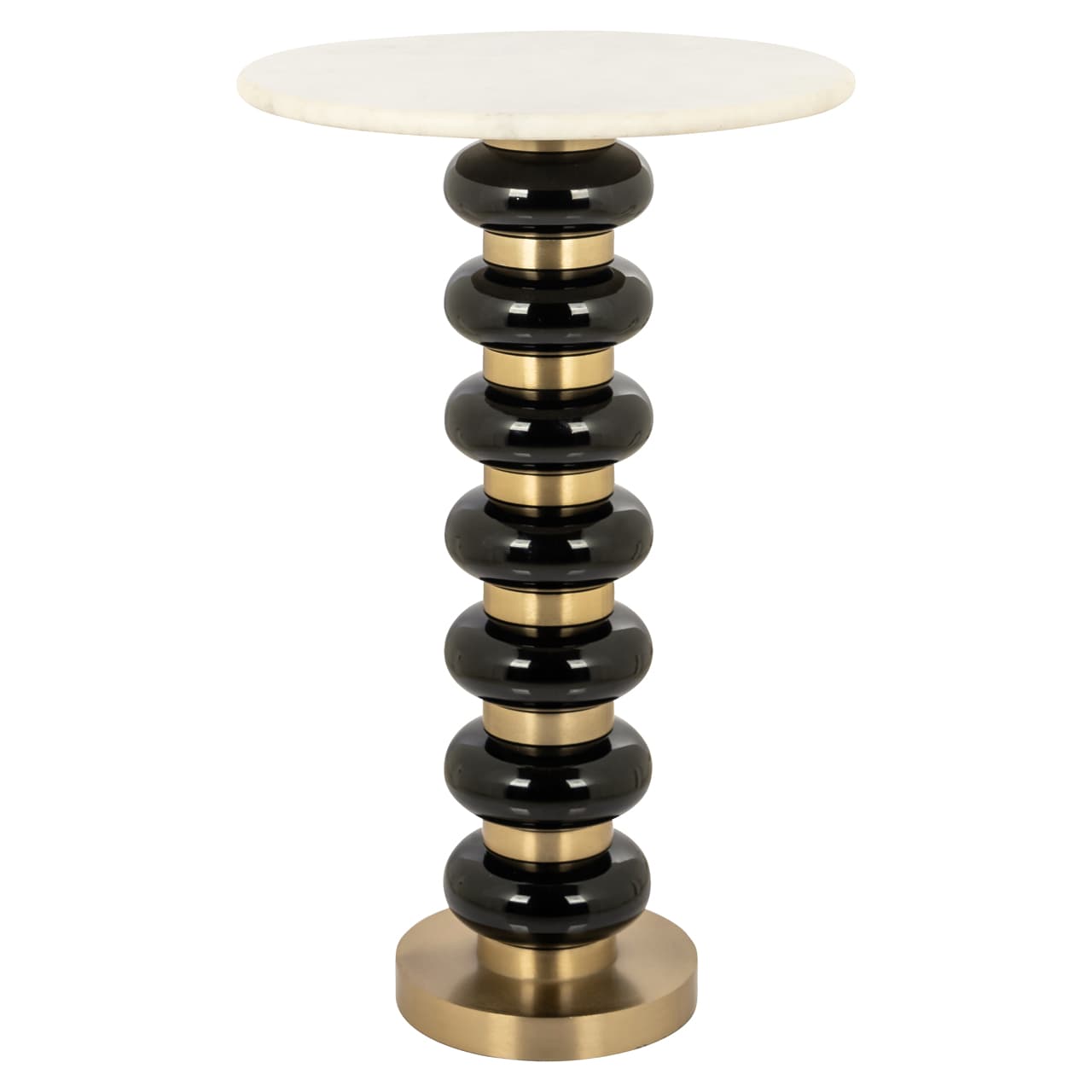 Bijzettafel Barbara black marmer en aluminium 41 cm
