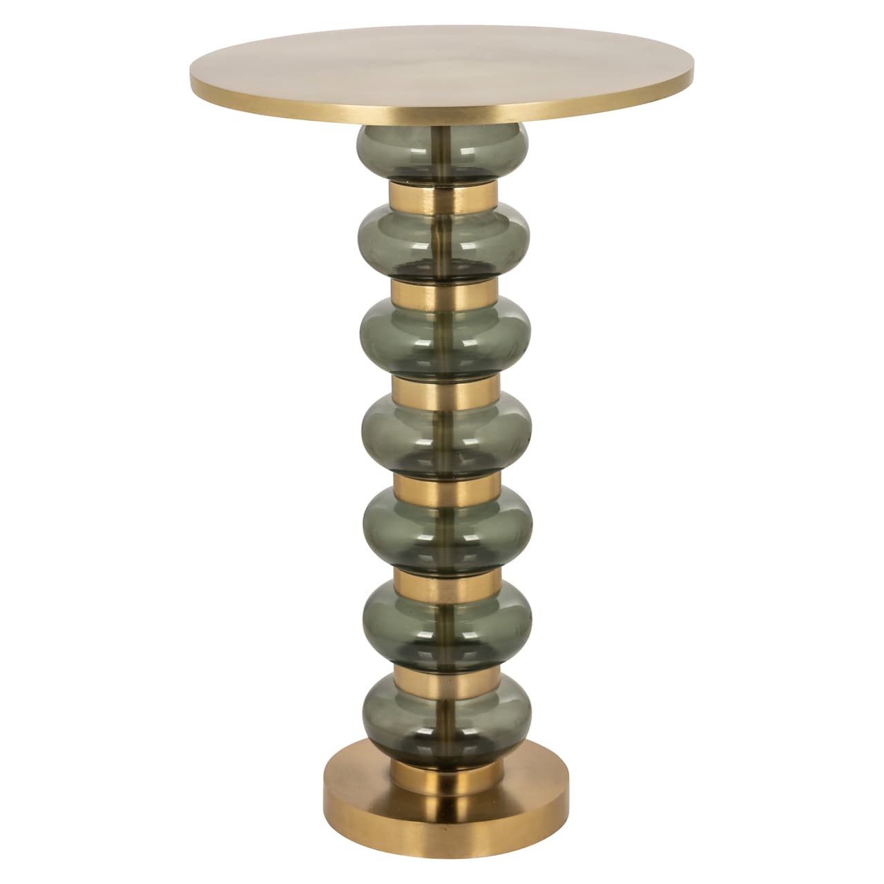 Bijzettafel Bowiene groen glas en goudkleurig aluminium 62,5 cm