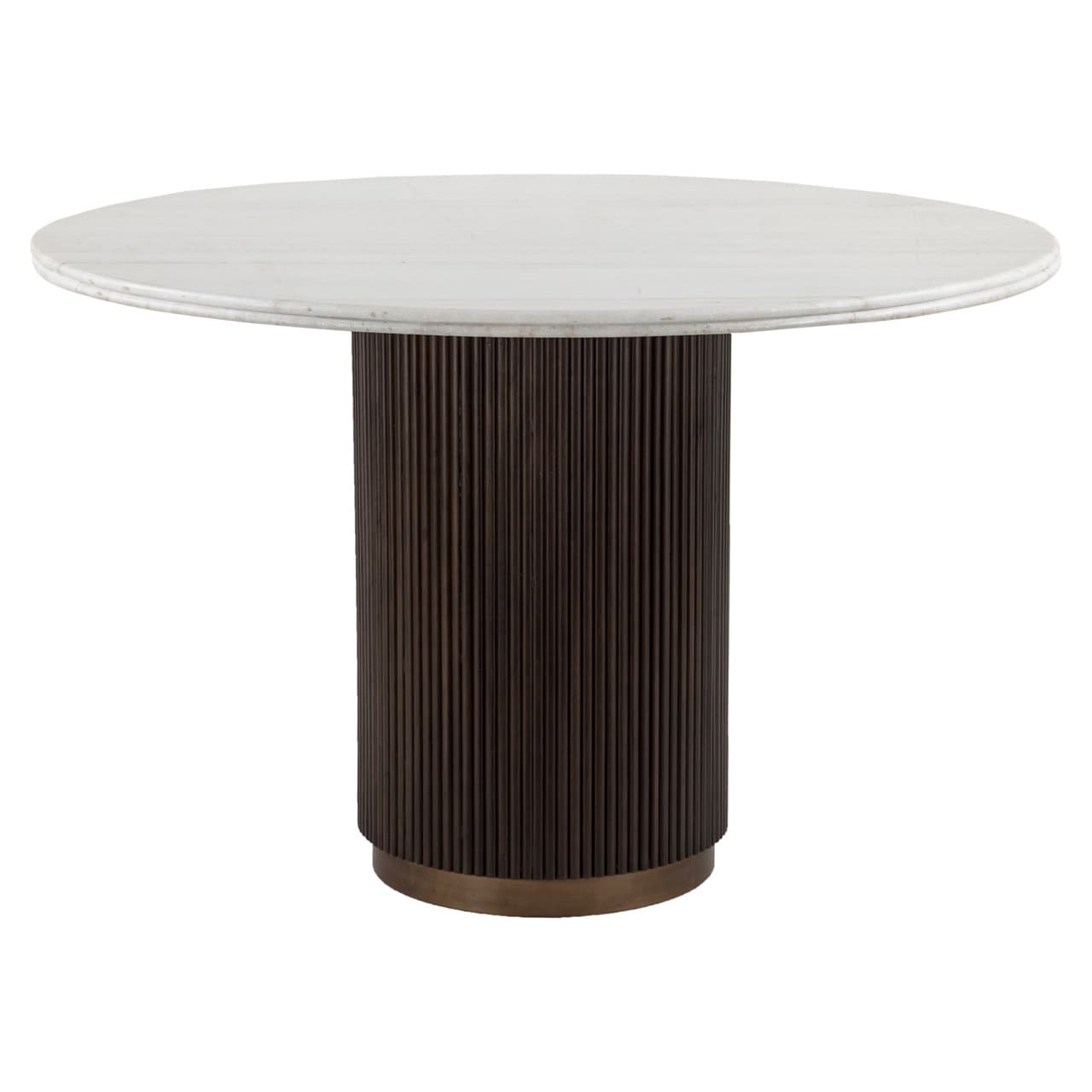 Eettafel Mayfield rond marmer met houten ribbelvoet 120 cm