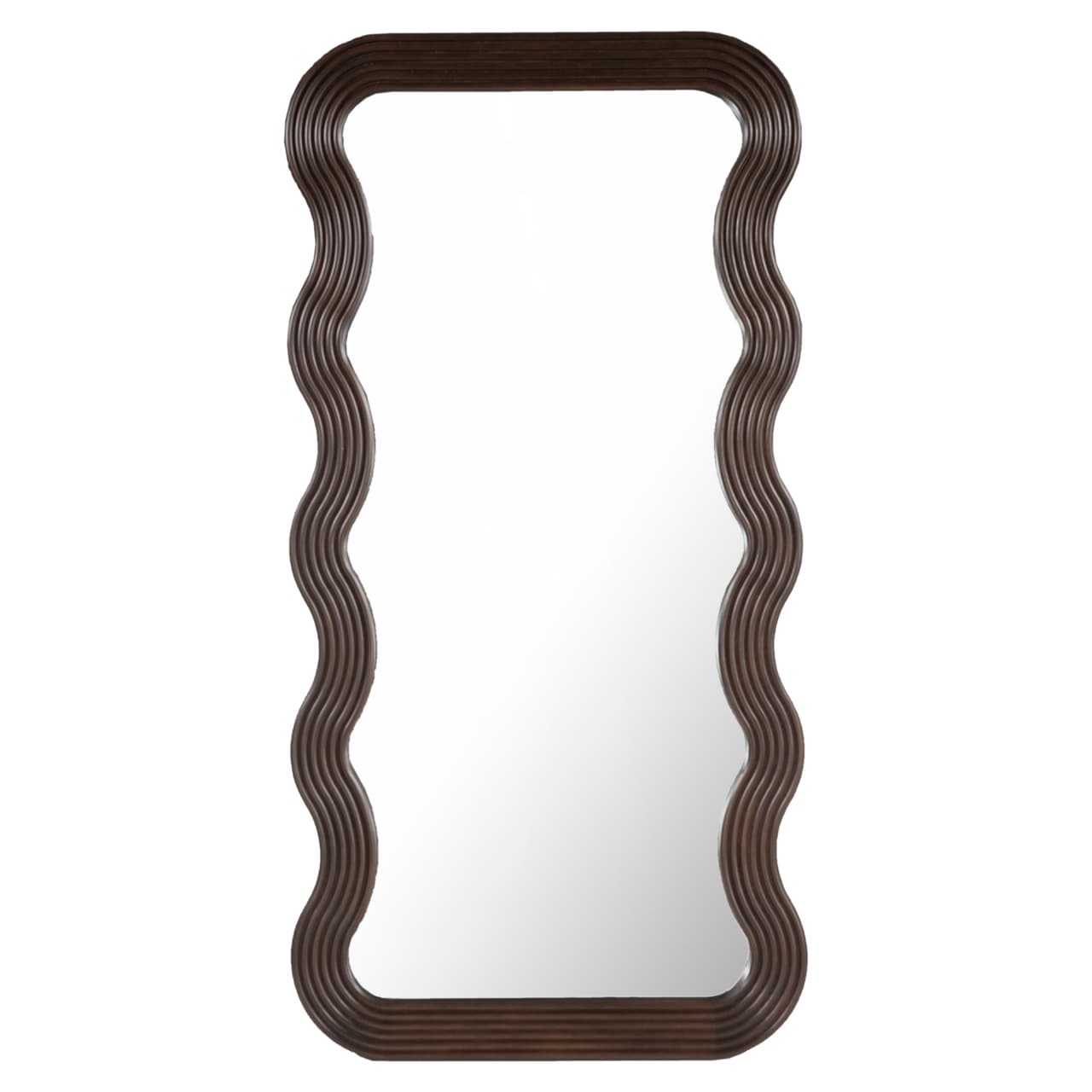 Spiegel Mayfield brown met golvend mango frame 86x170 cm